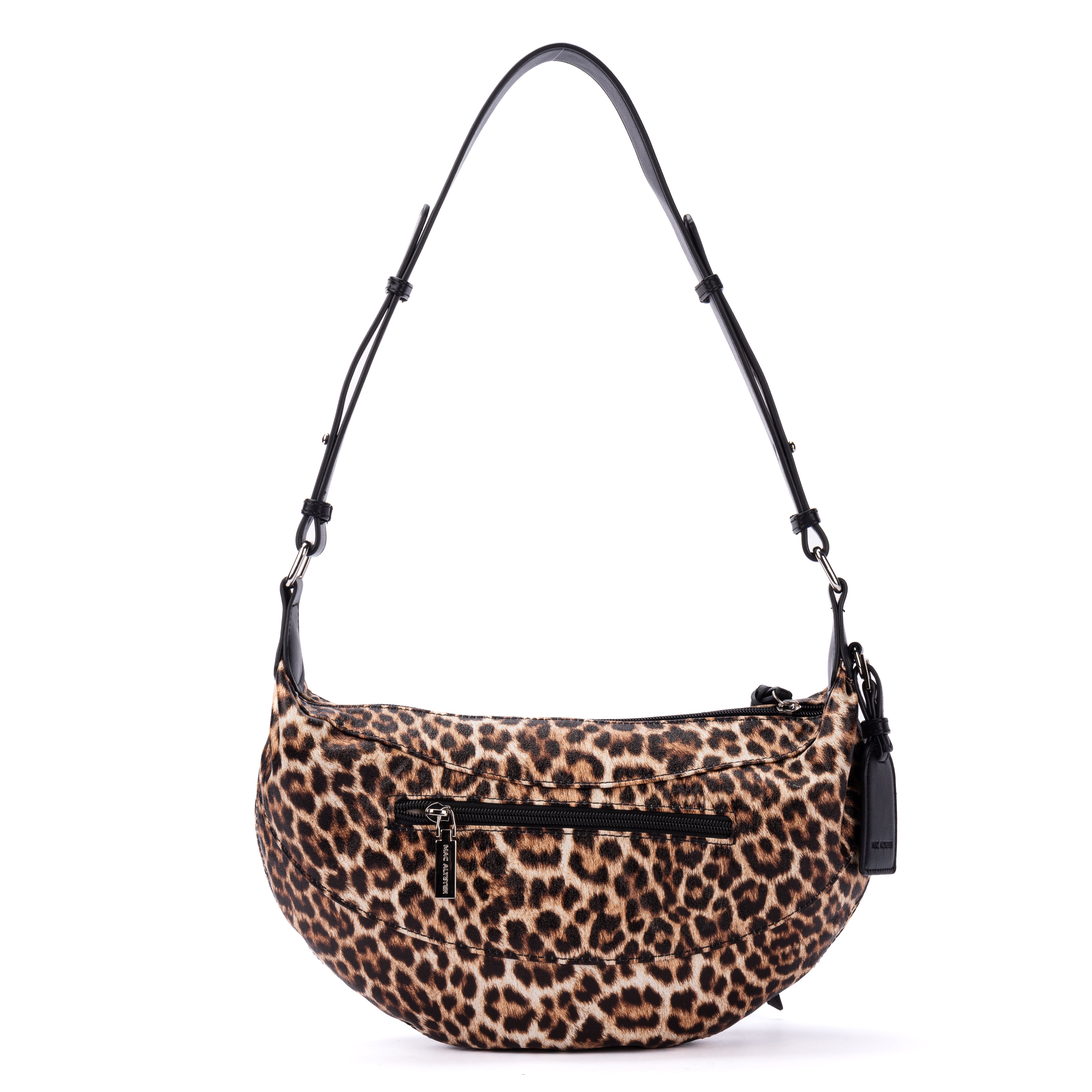 MAC ALYSTER Capsule Léopard sac demi-lune Noir léger