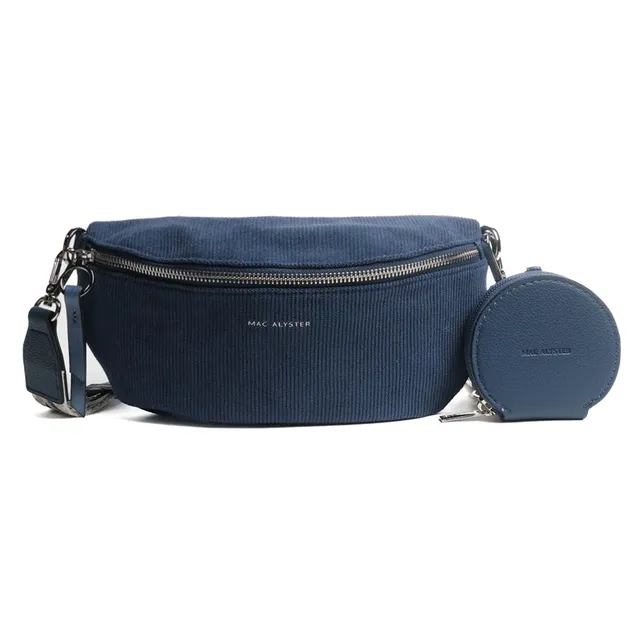 MAC ALYSTER Velours sac banane noir velours côtelé