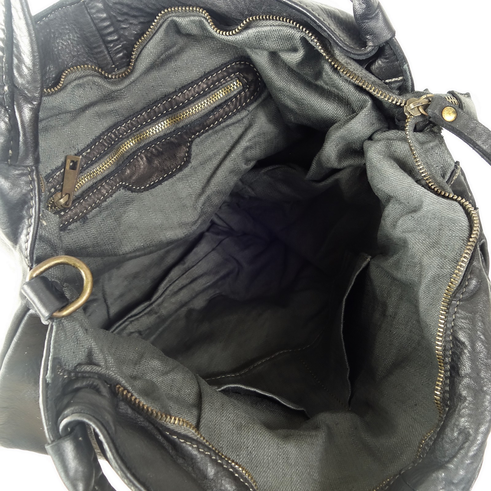 Esprit Cuir Olympia grand sac cuir noir A4