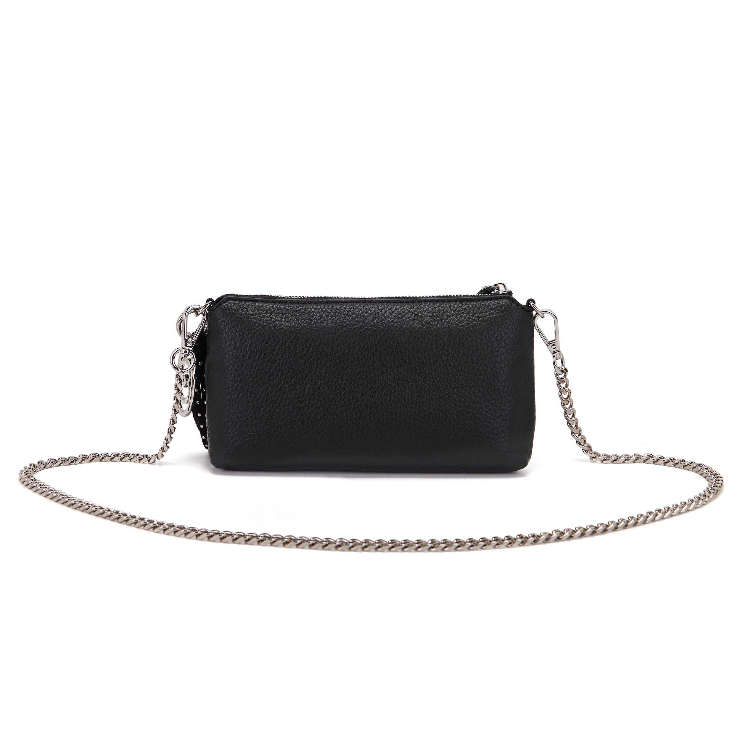 La Carrie Bag Andromeda portefeuille chaîne noir strass