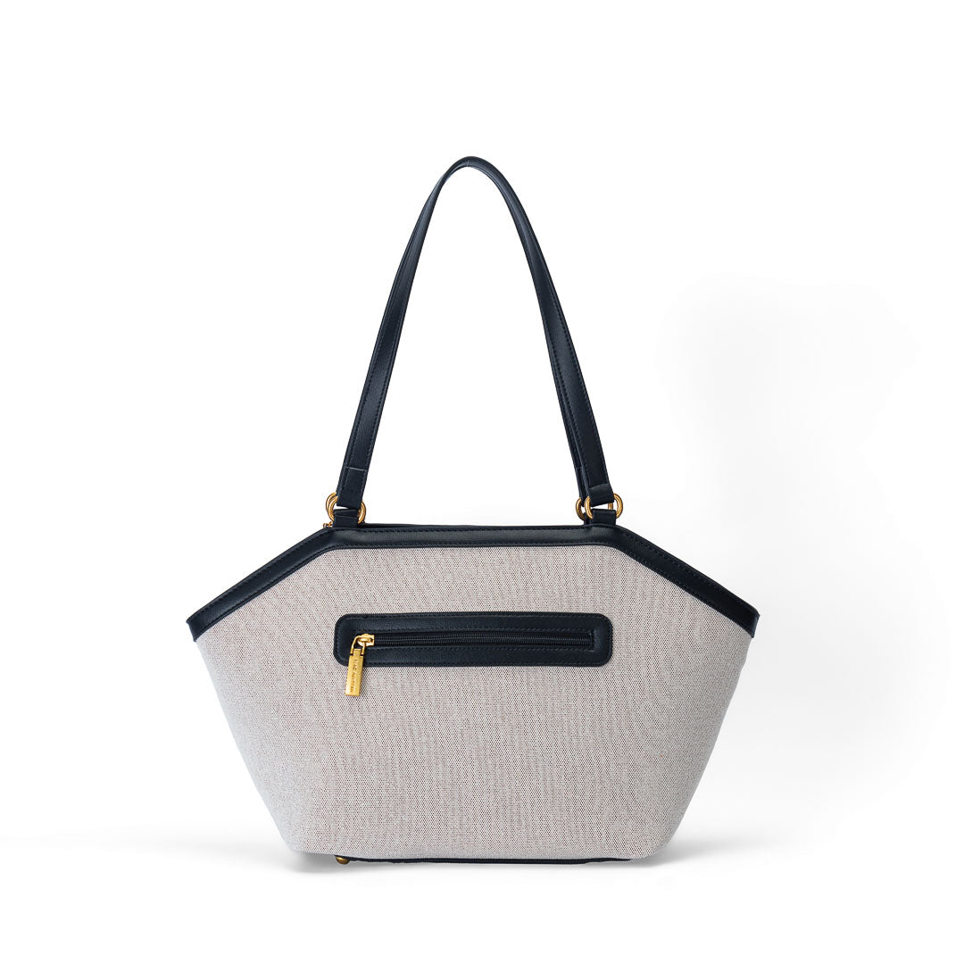 Mac Alyster Regard sac cabas noir toile grand format