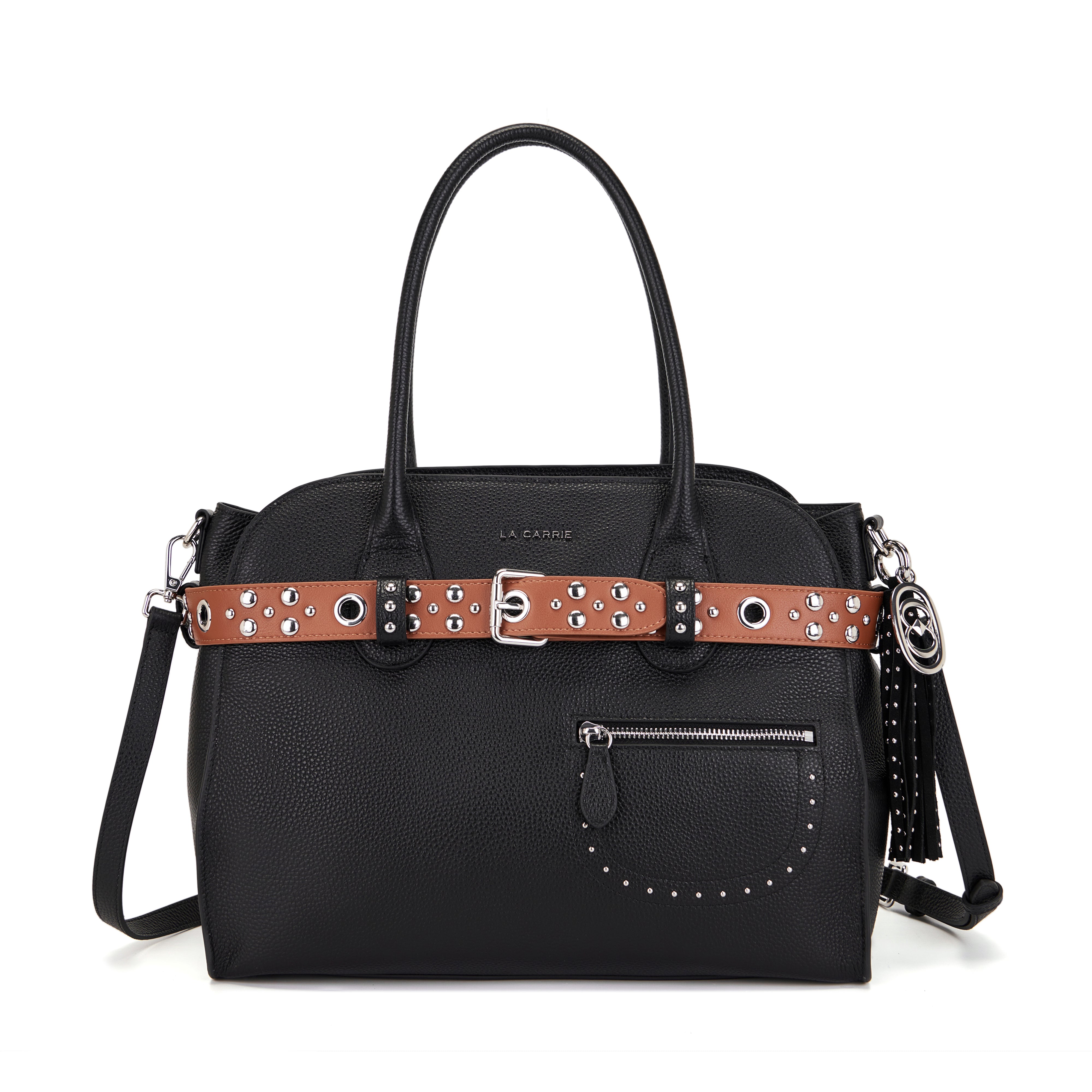La Carrie Backdoor sac shopping noir PU 35x15x27 cm