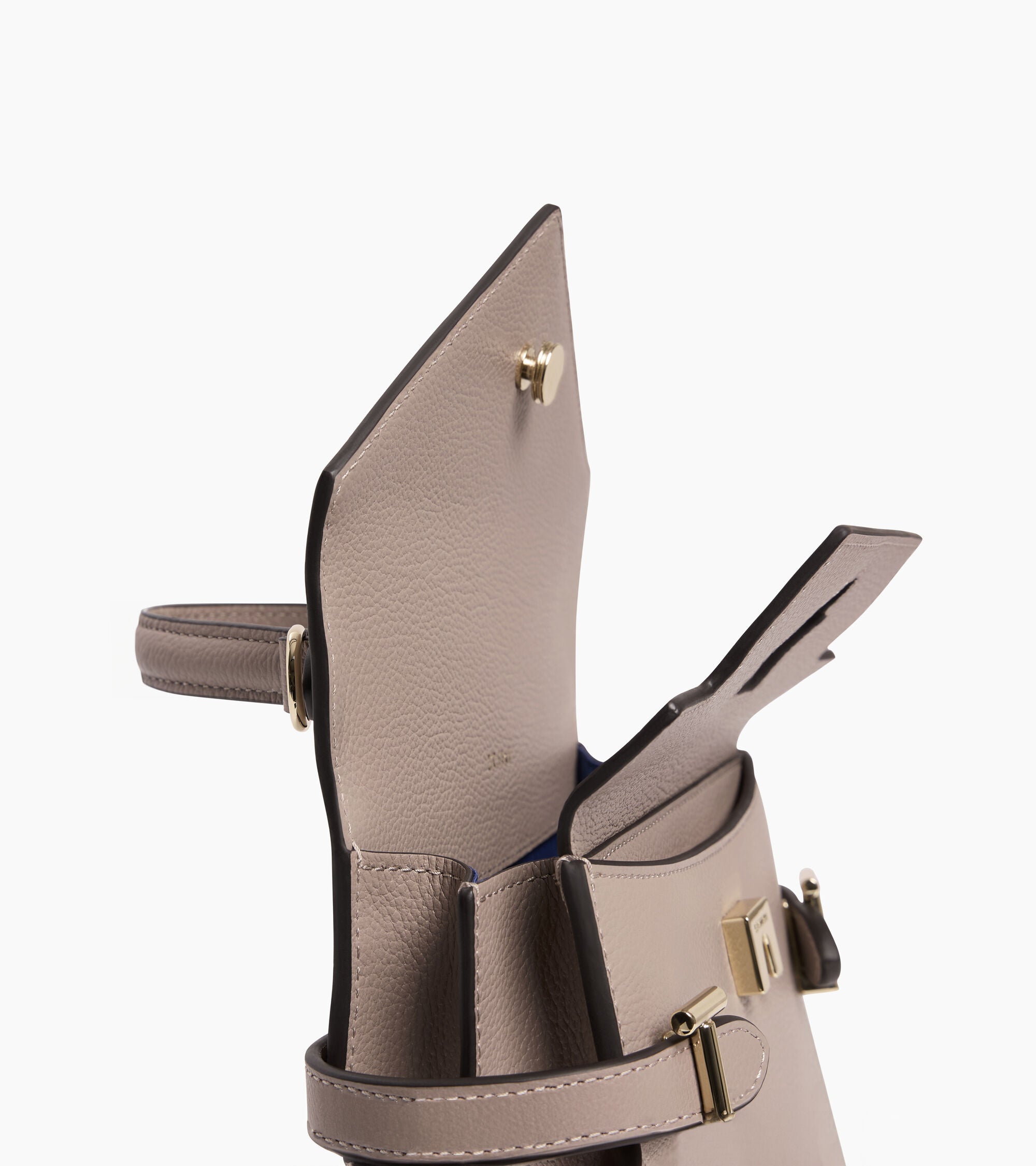 Le Tanneur Emilie petit sac cuir grainé Fossil Grey