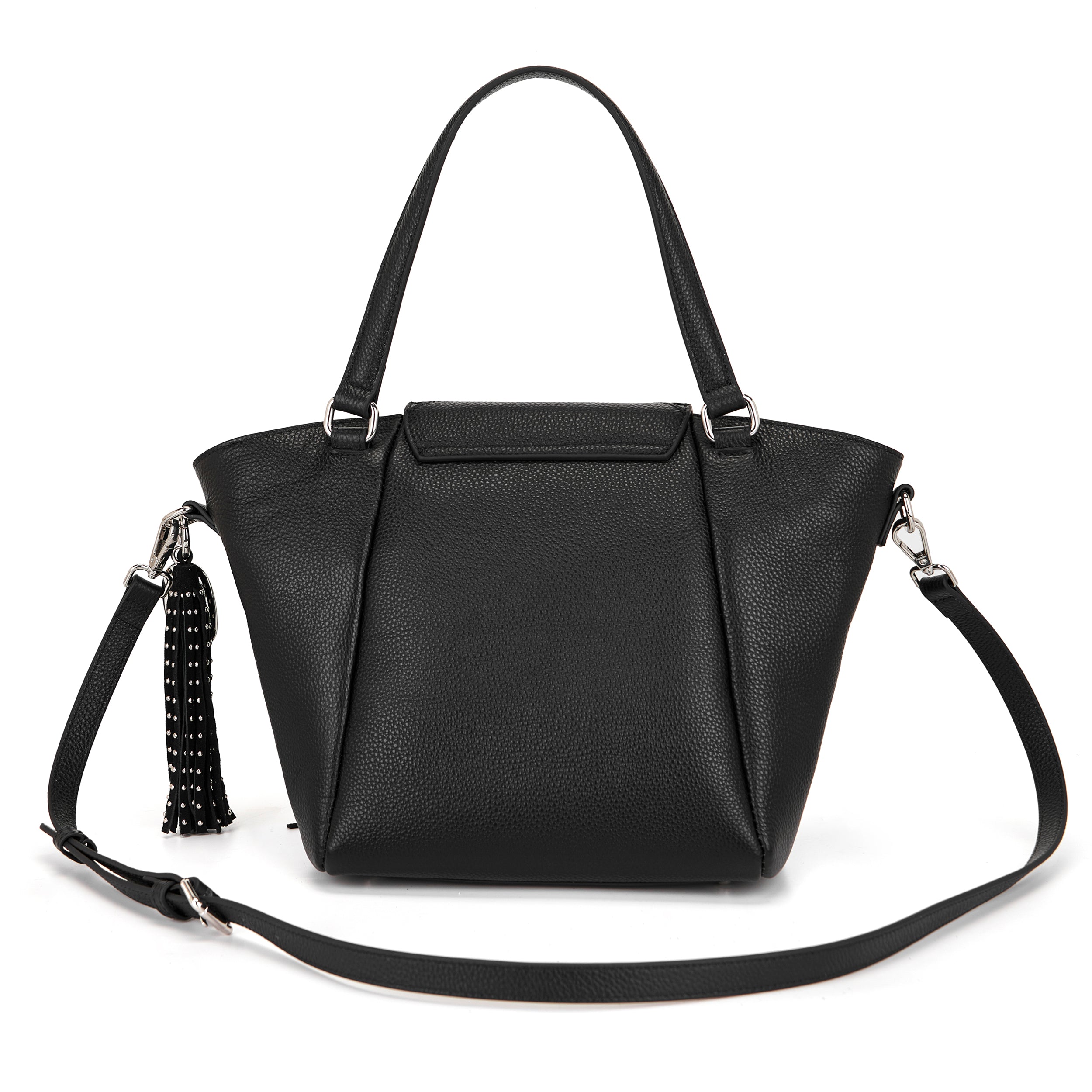 La Carrie Rock sac shopping noir clouté 38x12x25 cm