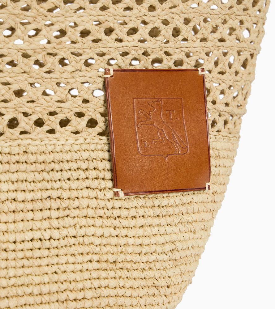 Le Tanneur Nattier grand cabas cuir raphia Natural Tan