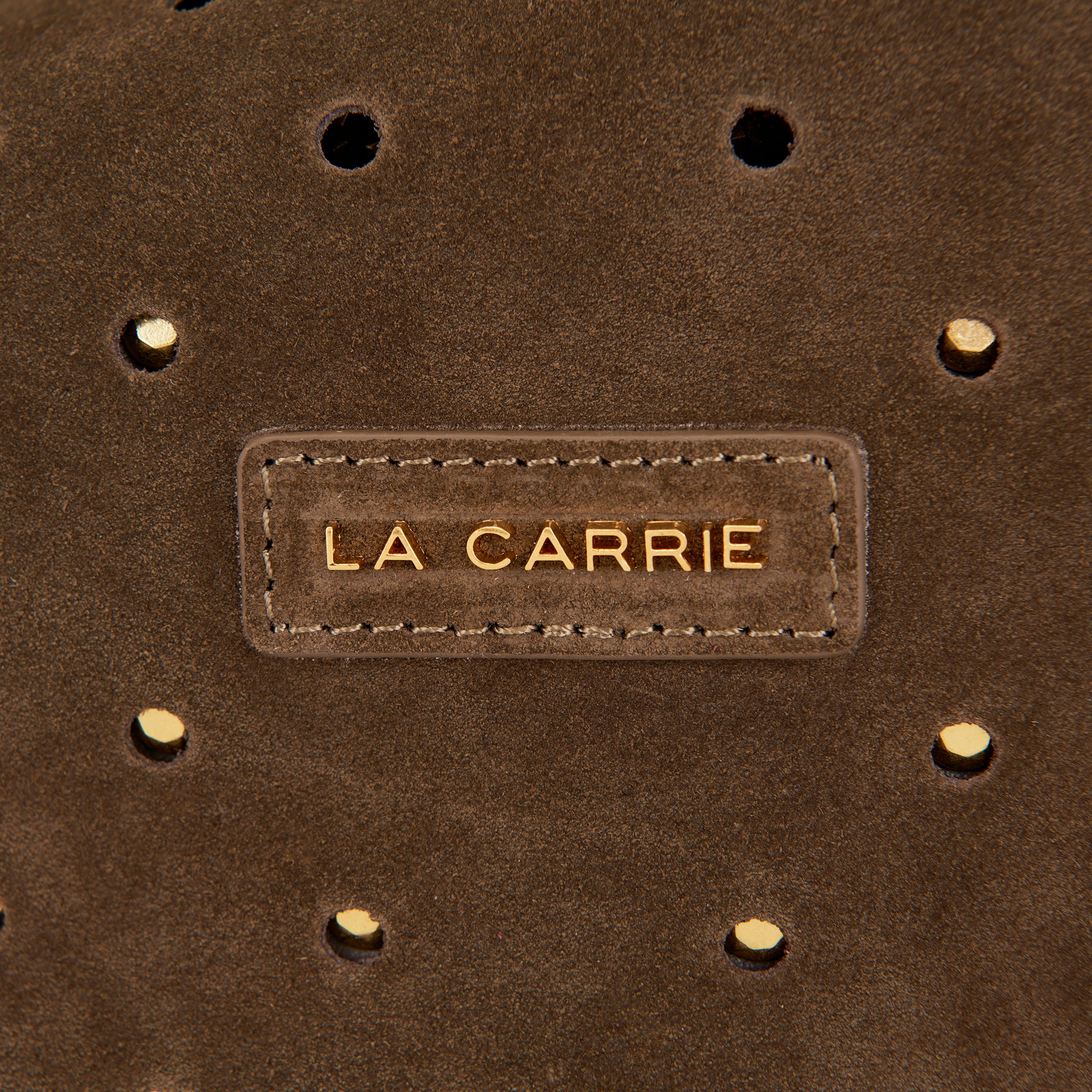 La Carrie Metropolis sac shopping vert suède clouté