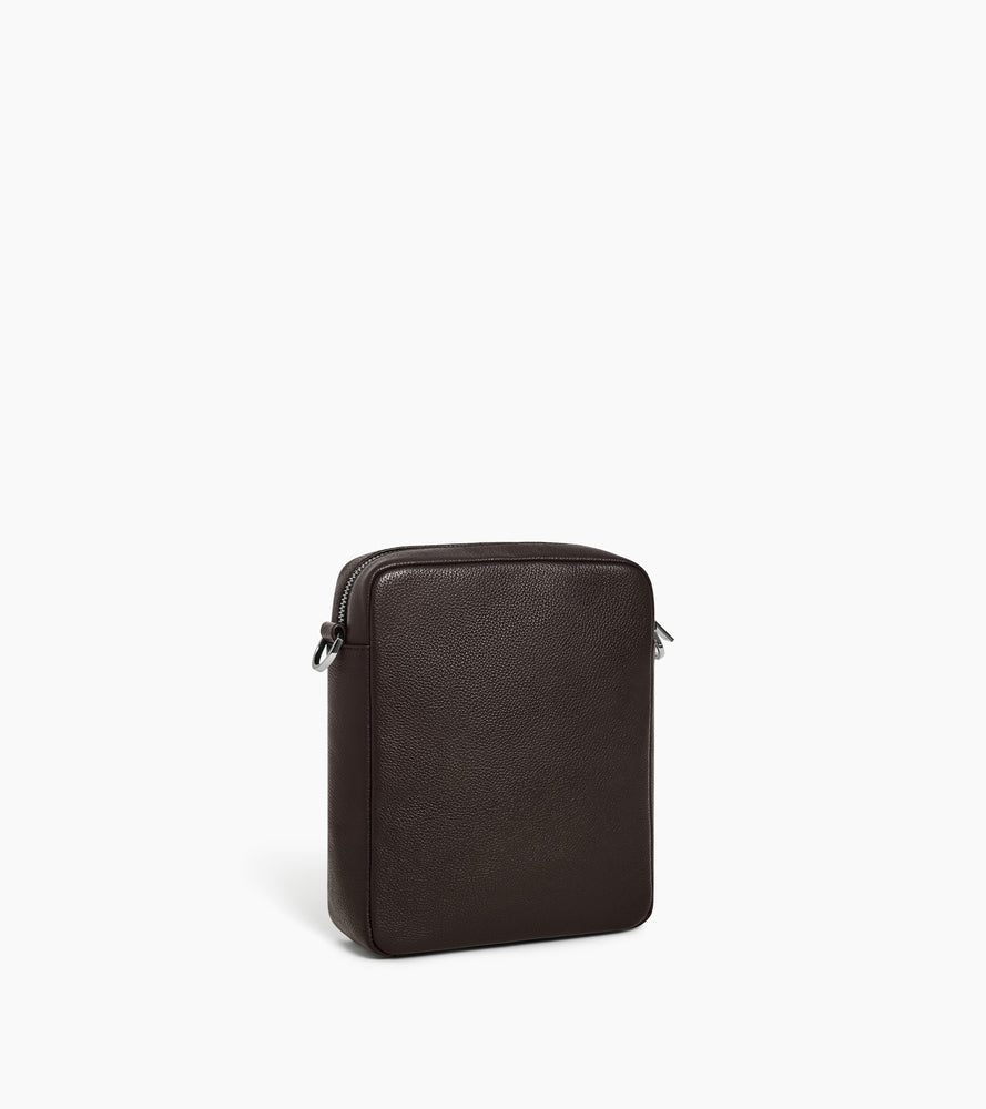 Le Tanneur Marceau petite sacoche cuir grainé marron café