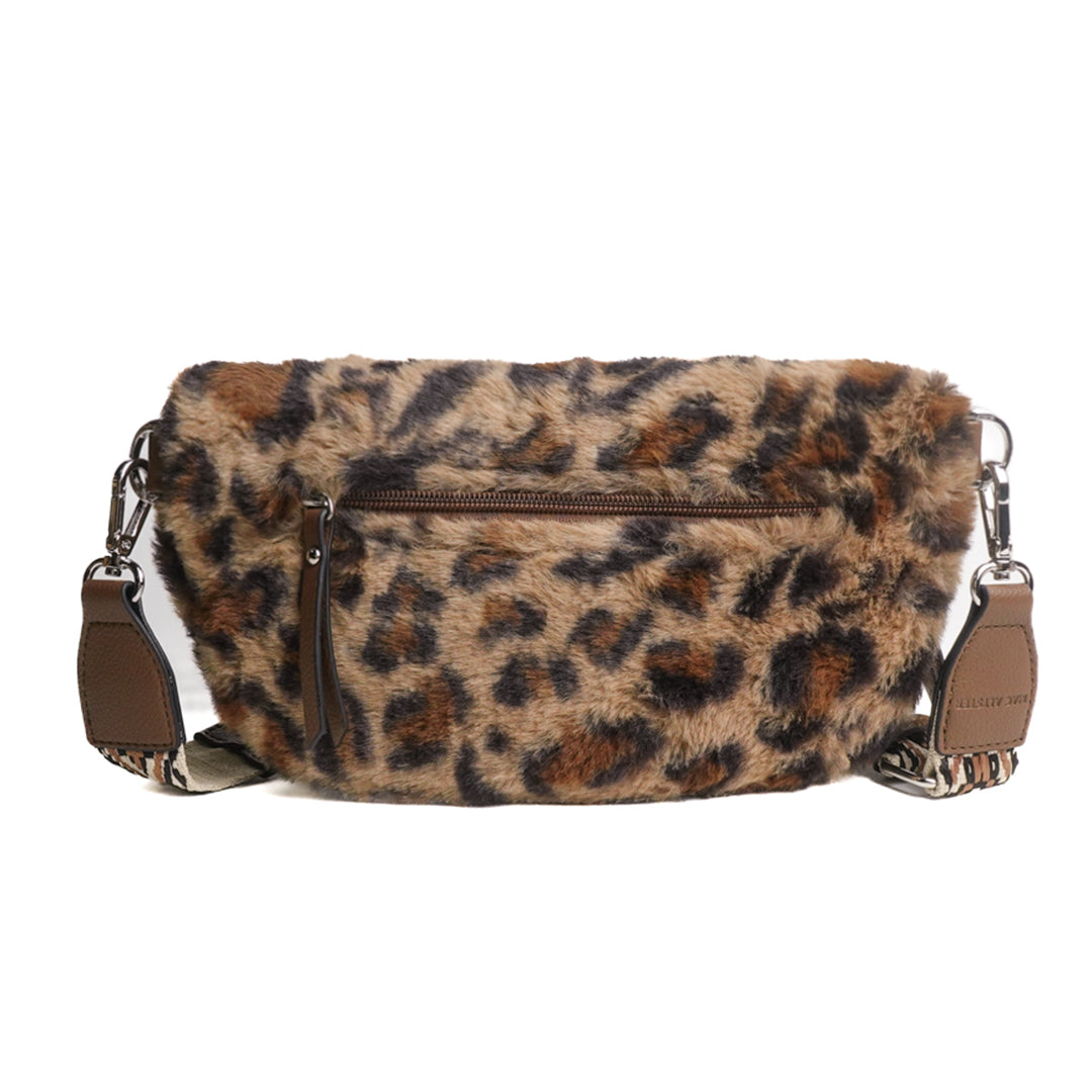 Mac Alyster Léopard sac banane fourrure mini pochette