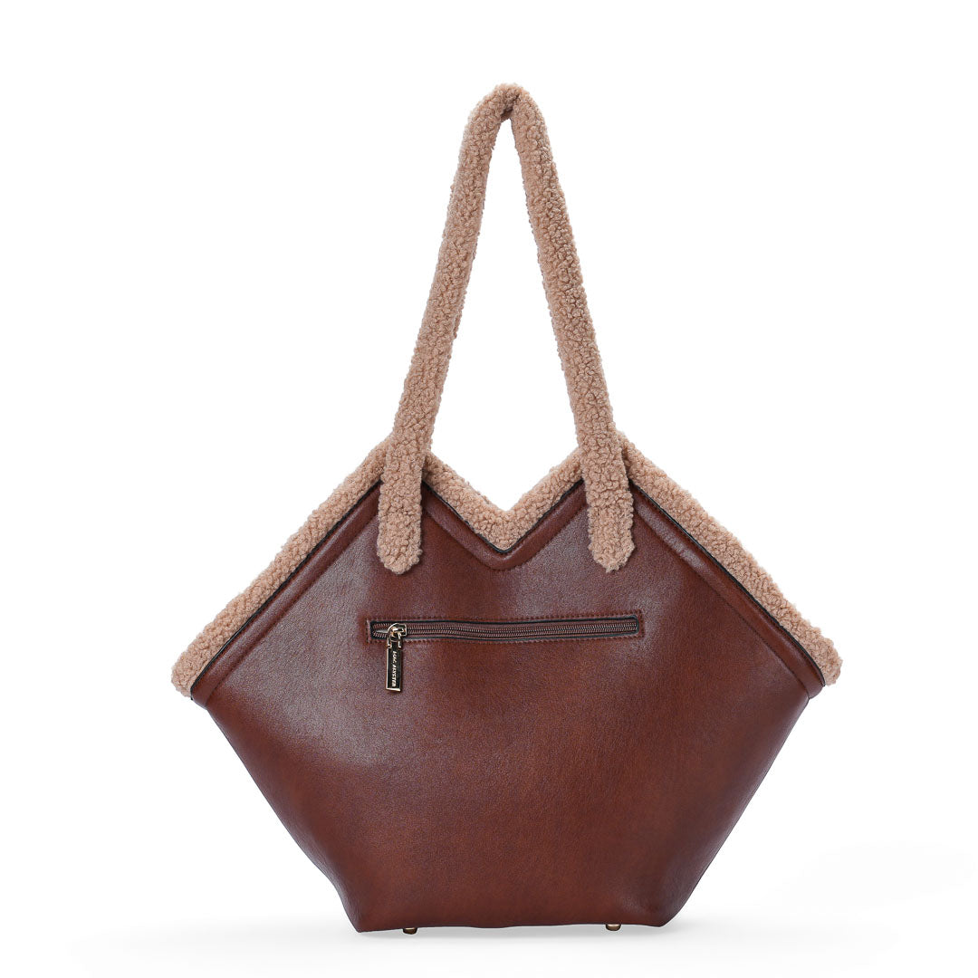 Mac Alyster Saint-Raphaël Polaire sac cabas Marron Chocolat fourrure