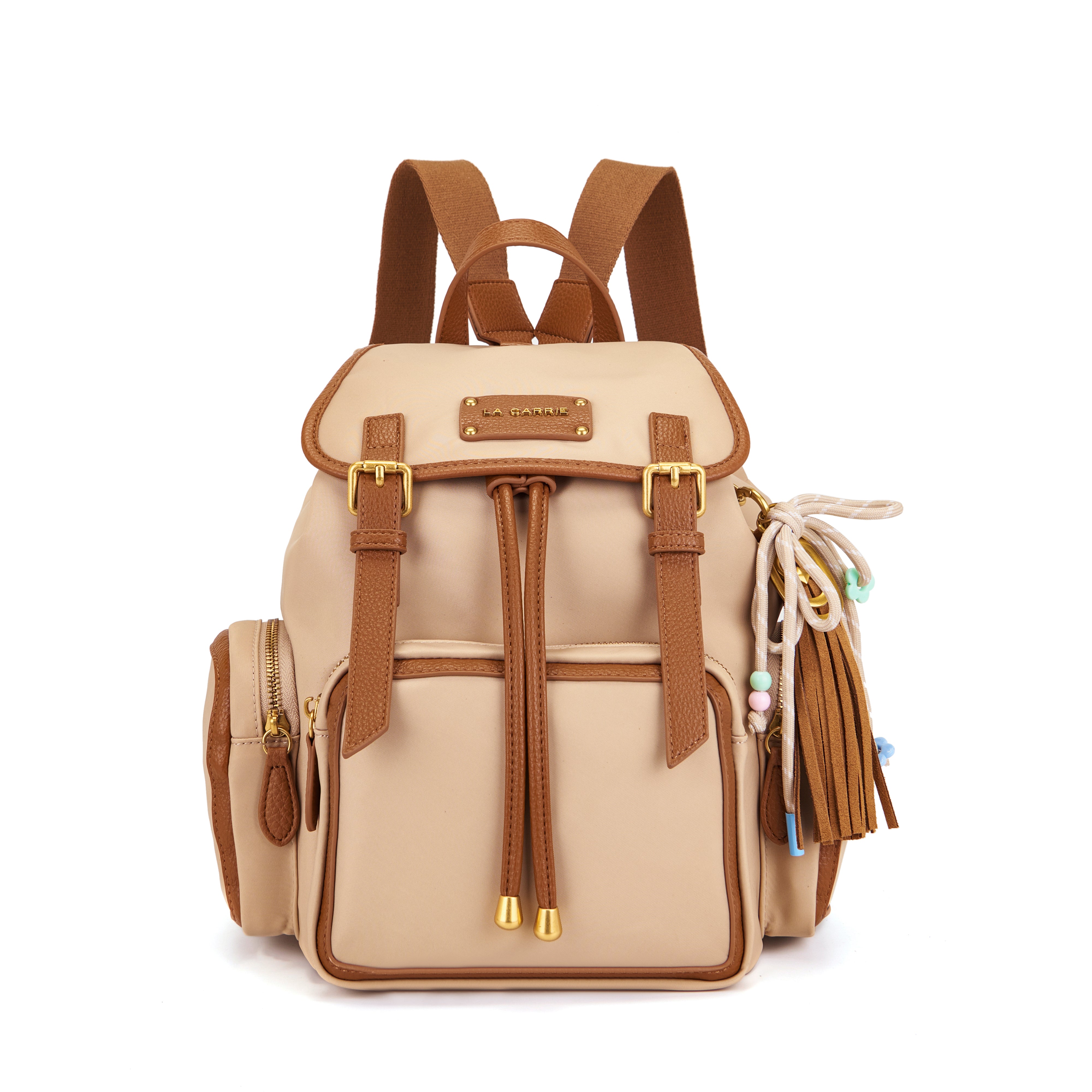 La Carrie Dark Wave sac à dos beige nylon