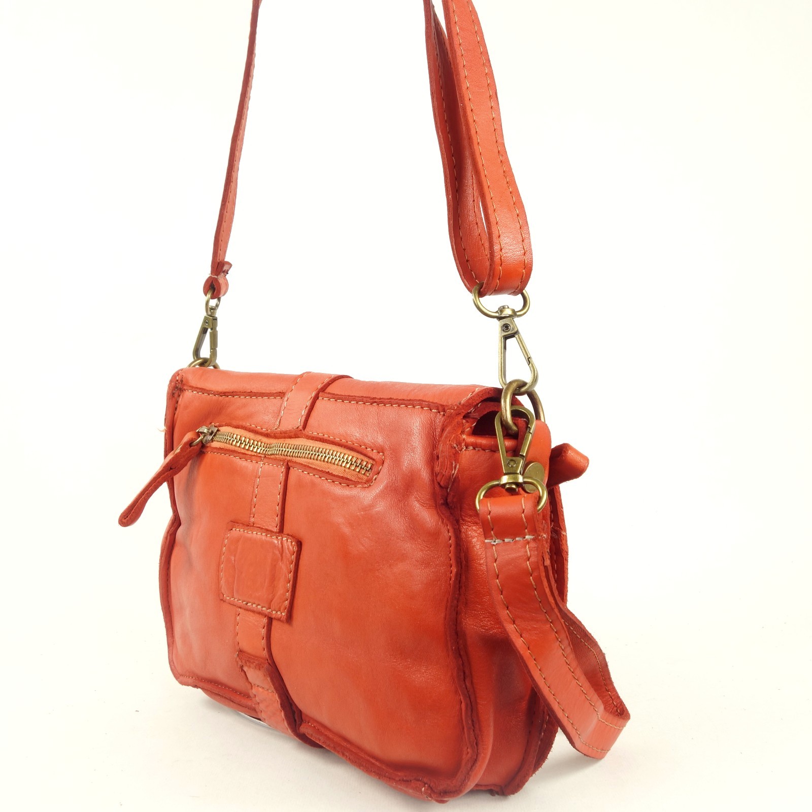 Collection Esprit Cuir GENA mini pochette cuir orange