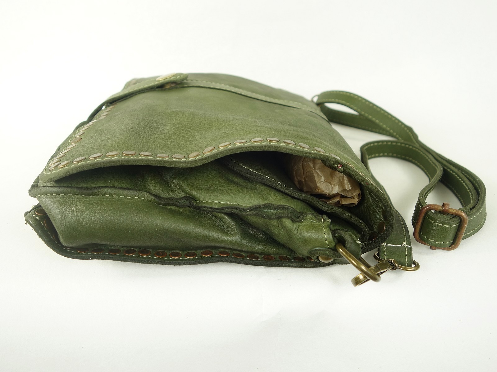 Collection Esprit Cuir Gena pochette cuir vert kaki