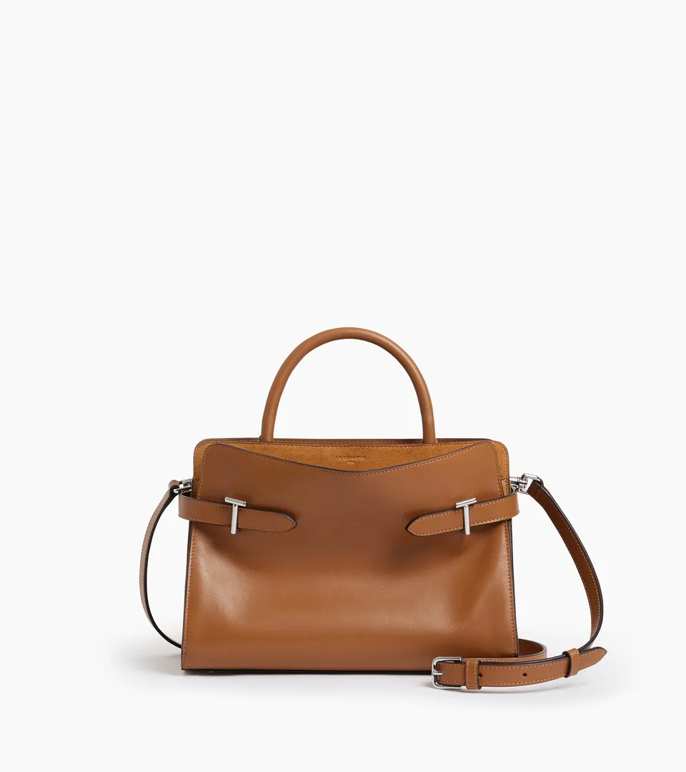 Le Tanneur Emie sac cuir lisse nubuck Tan moyen