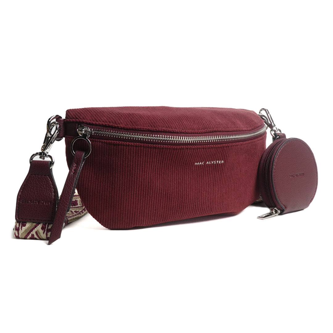 MAC ALYSTER Velours sac banane noir velours côtelé