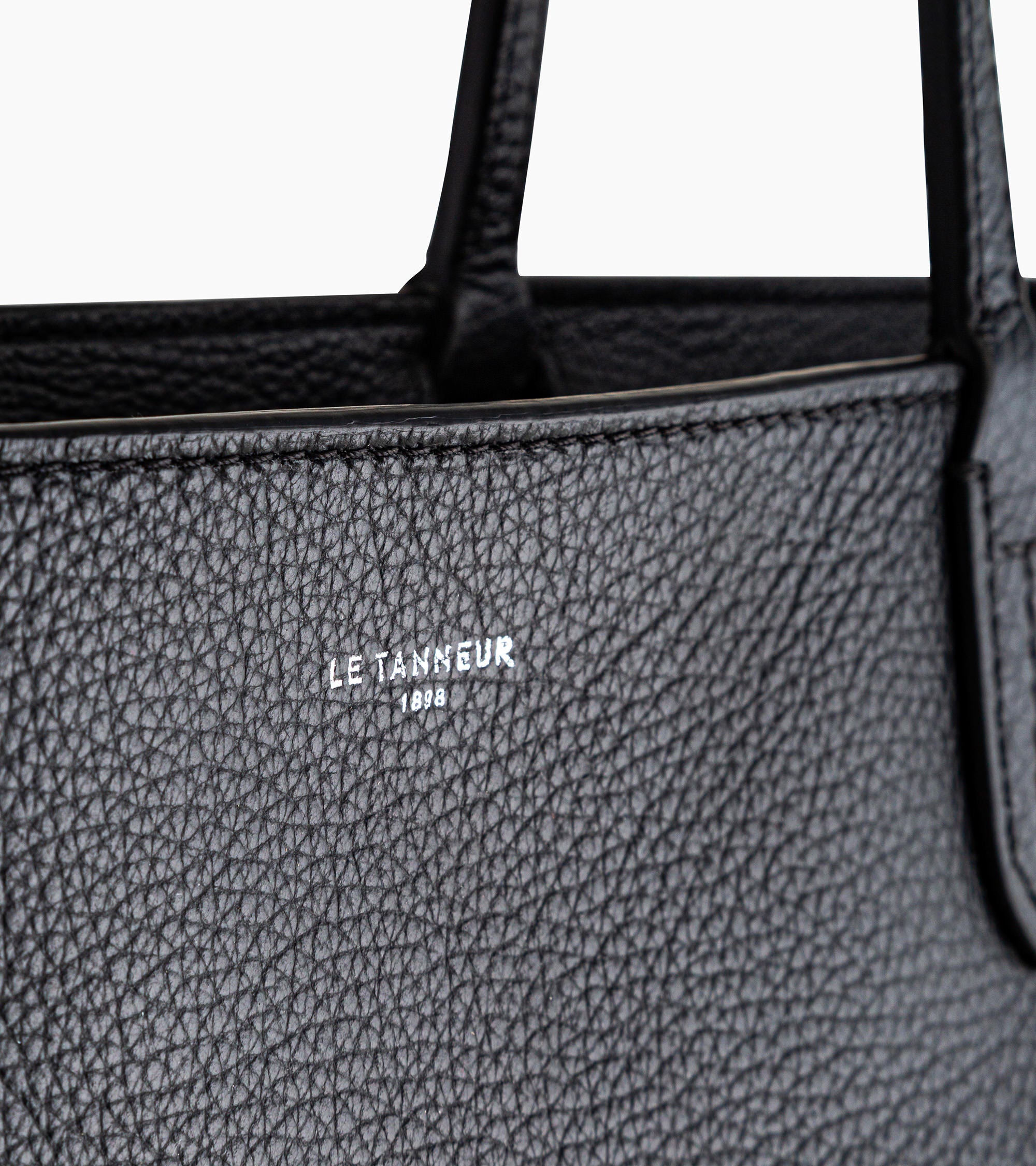 Le Tanneur Louise grand cabas cuir grainé Black Le Bleu 16"
