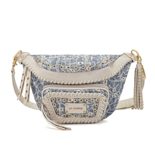 La Carrie Romantic sac banane jeans 34 cm brodé