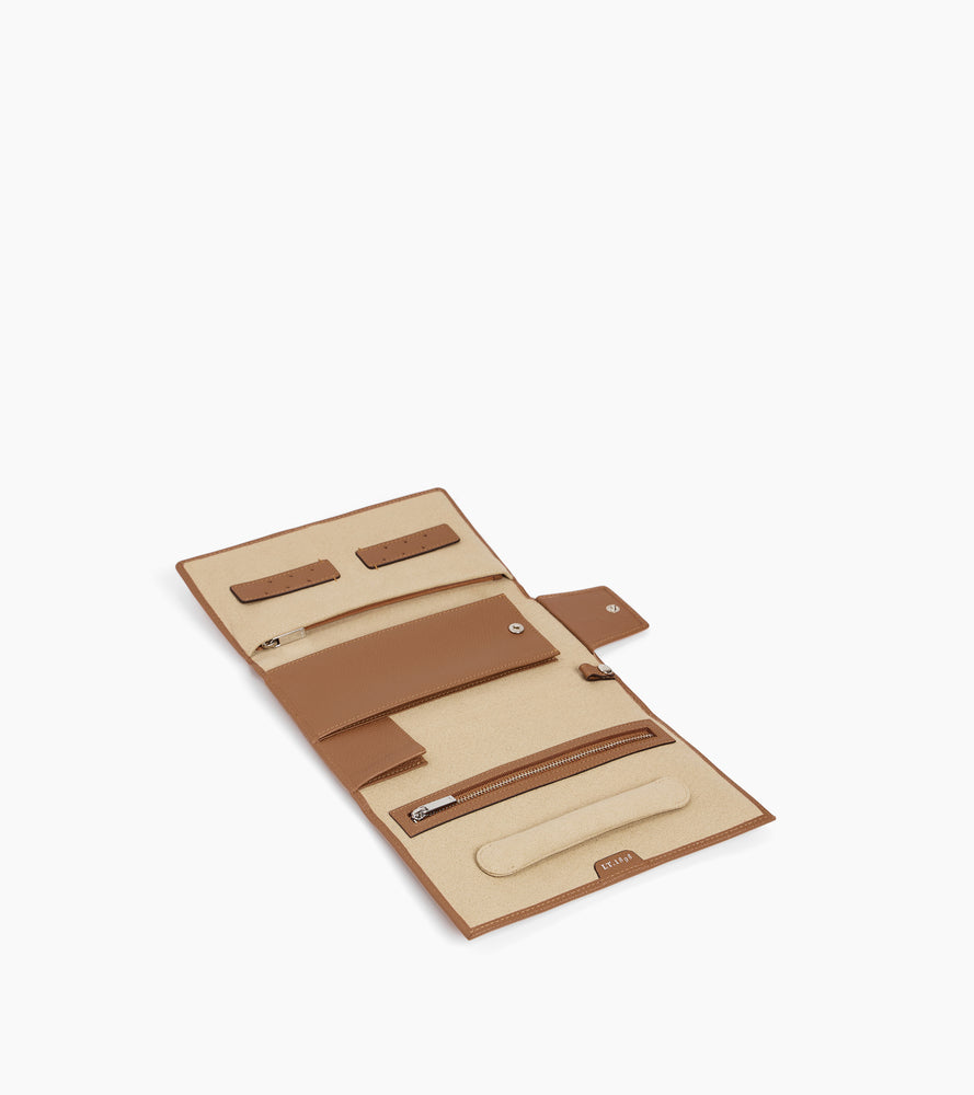 Le Tanneur coffret bijoux voyage cuir naturel montre