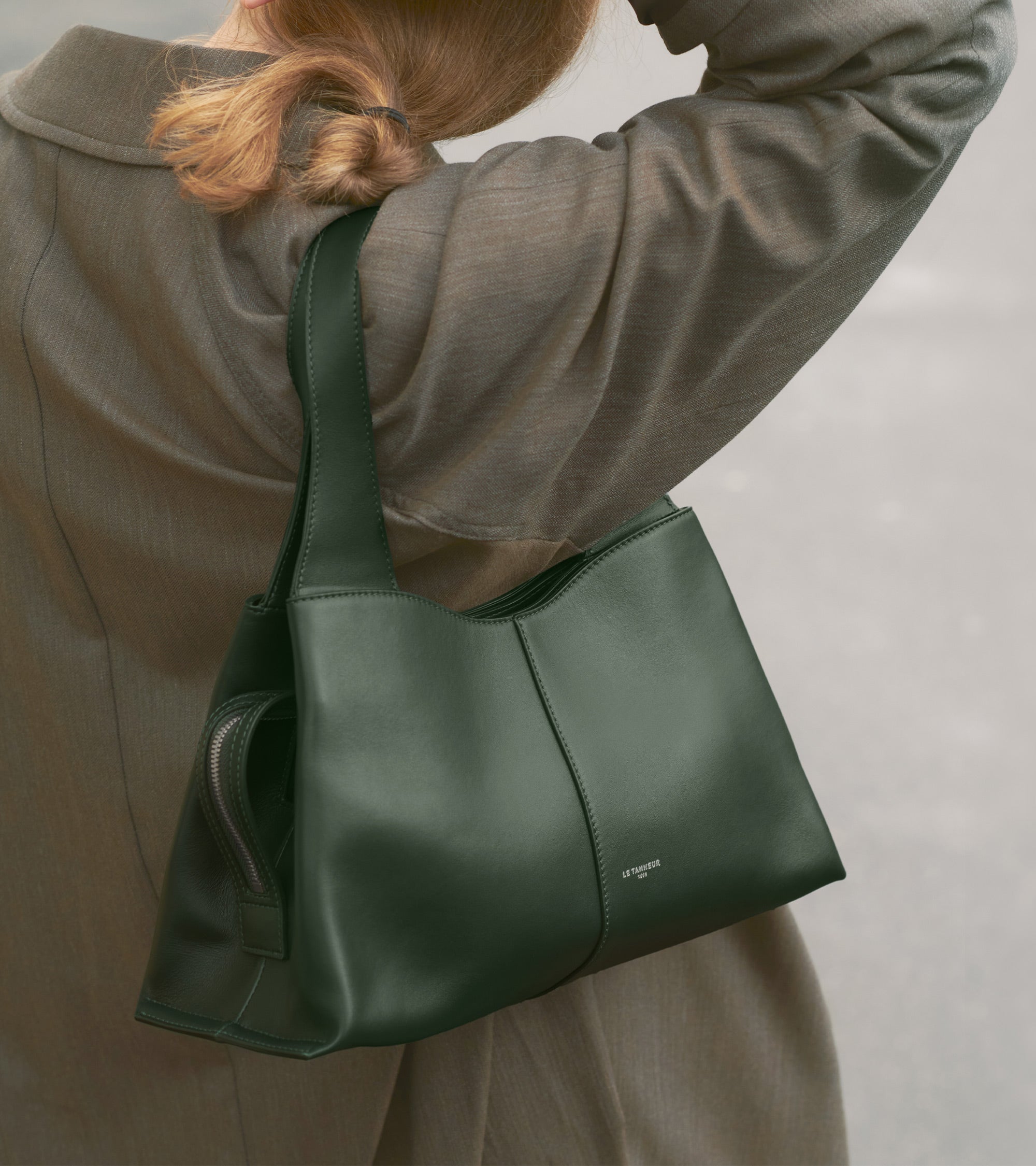 Le Tanneur Félicie petit sac à main cuir lisse vert Malachite
