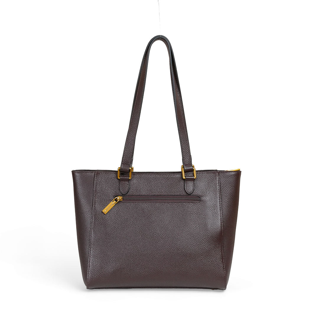 MAC ALYSTER Odalia grand sac cabas cuir marron cognac