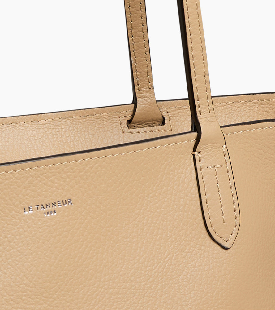 Le Tanneur Louise grand cabas cuir grainé zippé