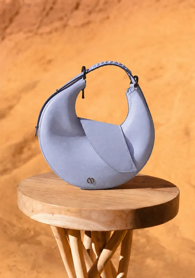 Nodie's Nouvelle Lune sac hobo bleu ciel cuir limité