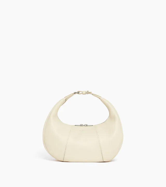 Le Tanneur Juliette petit sac hobo cuir blanc fleur de sel