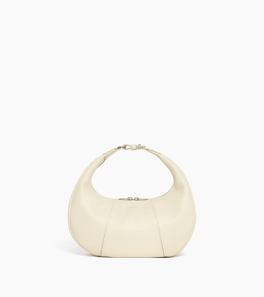 Le Tanneur Juliette petit sac hobo cuir blanc fleur de sel