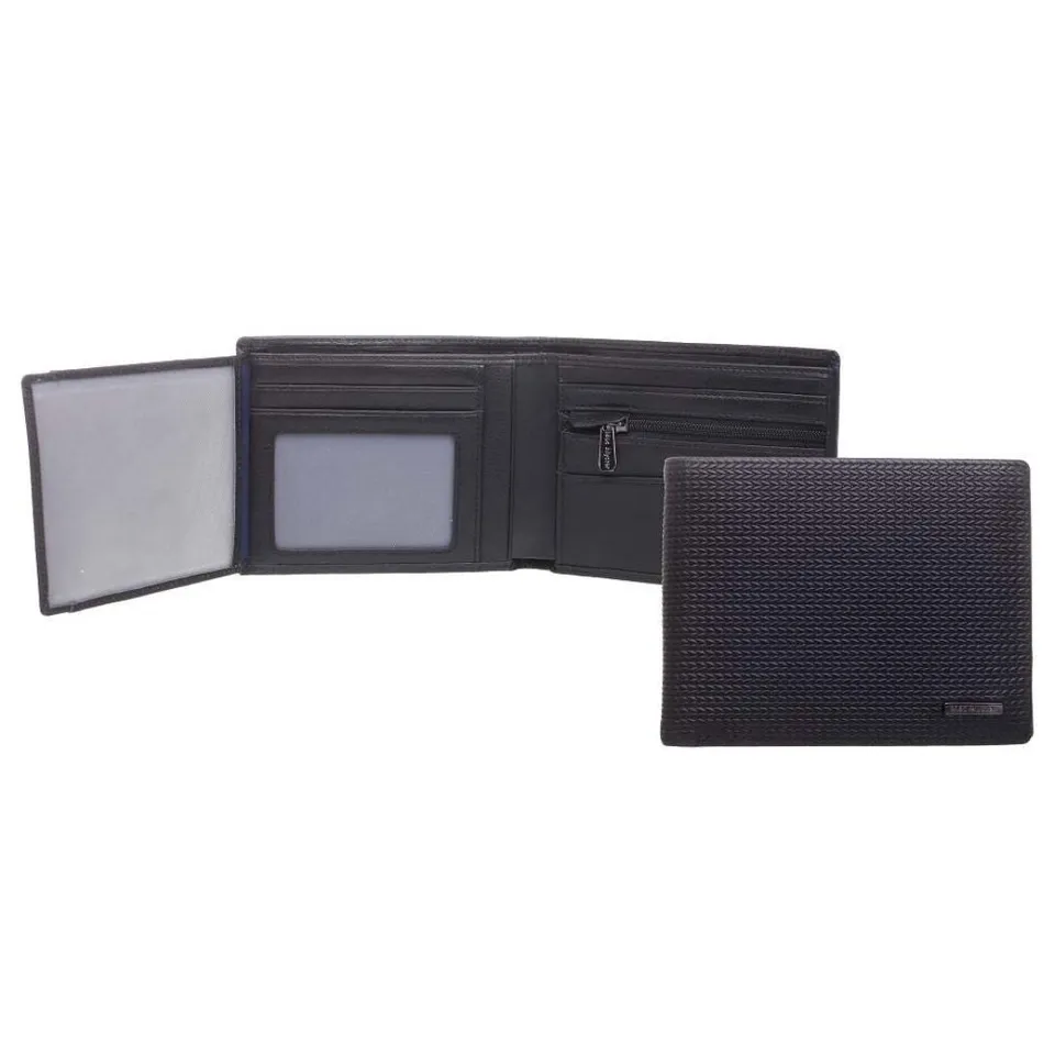 MAC ALYSTER Cambridge portefeuille italien noir 2 volets