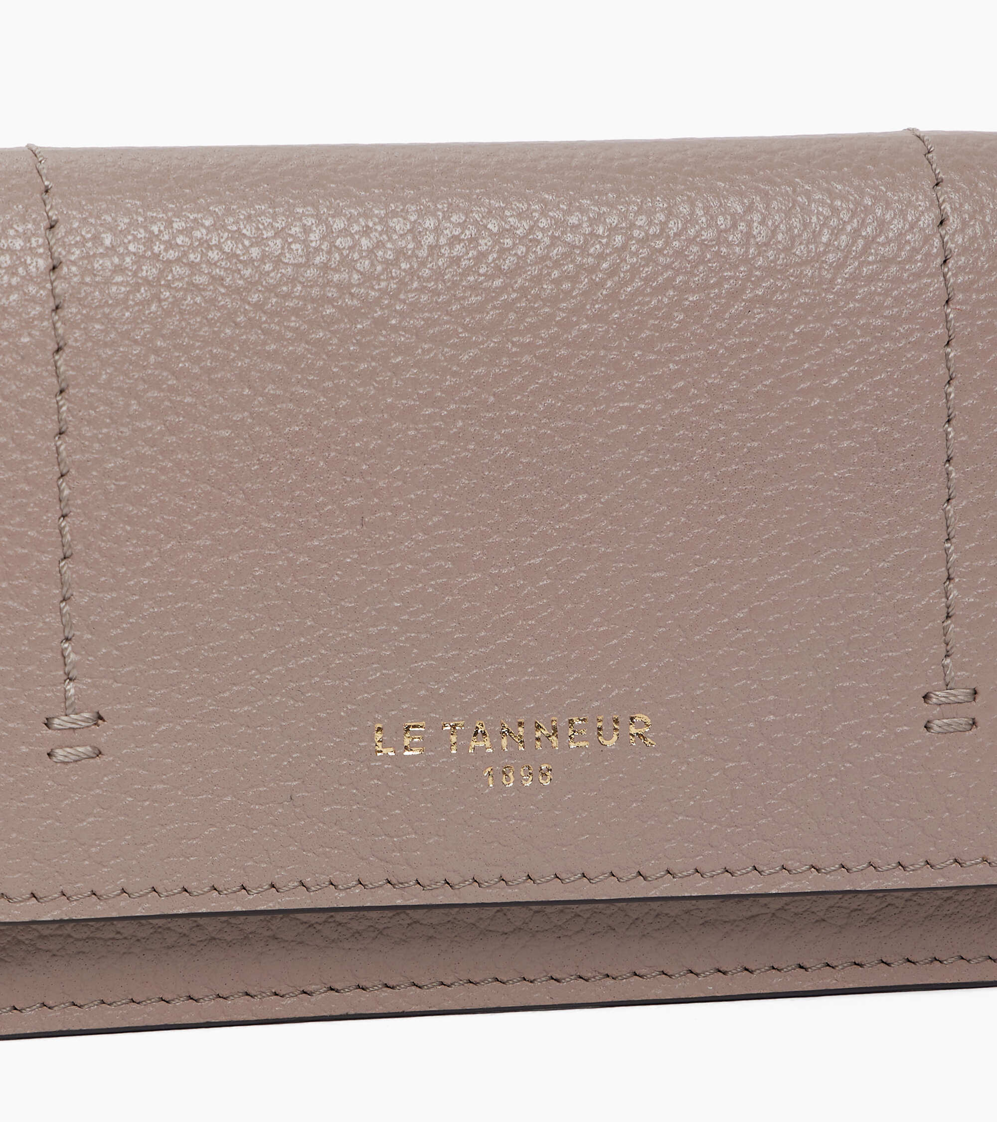 Le Tanneur Louison porte-cartes cuir grainé gris fossil