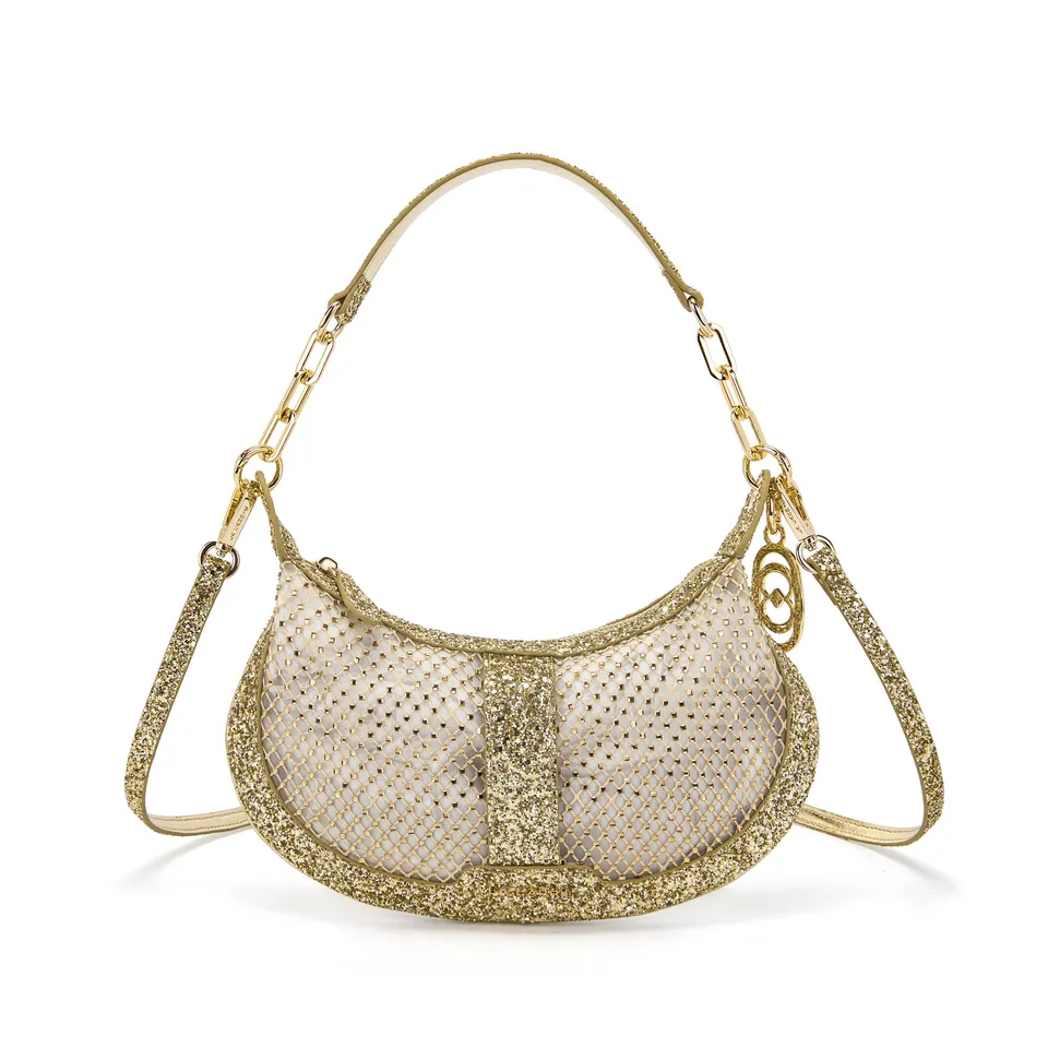 La Carrie Night Edition sac épaule gold résille 29 cm