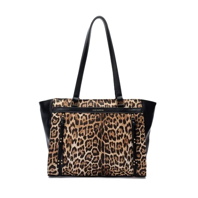 MAC ALYSTER Leopard sac cabas Noir imprimé léopard épaule