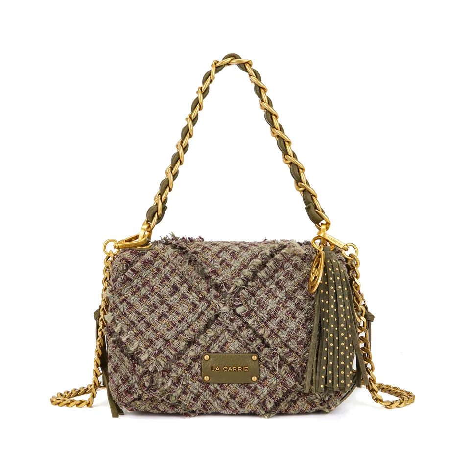 La Carrie Cross Isabel sac bandoulière vert bouclé 32 cm