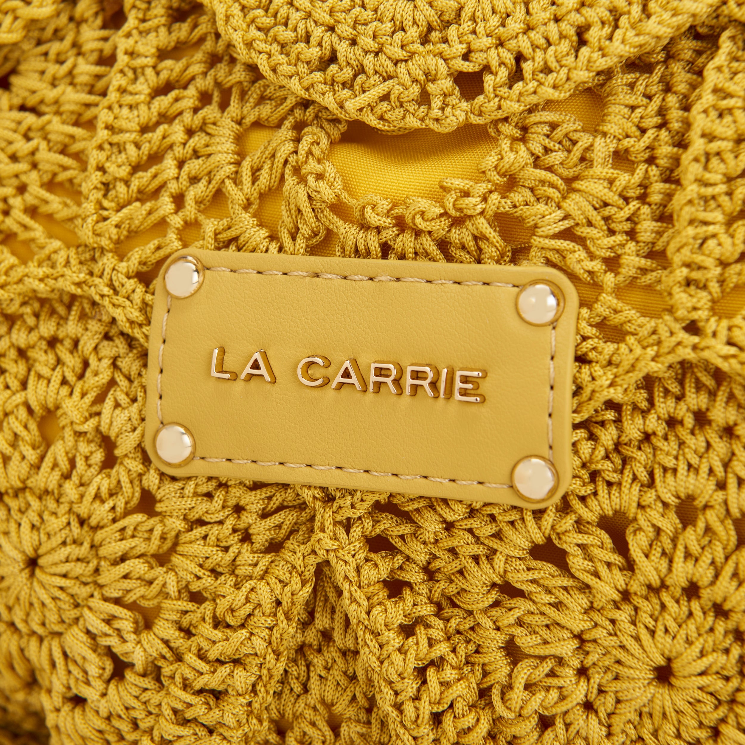 La Carrie Bag Cross Road pochette jaune 24x13cm crochet