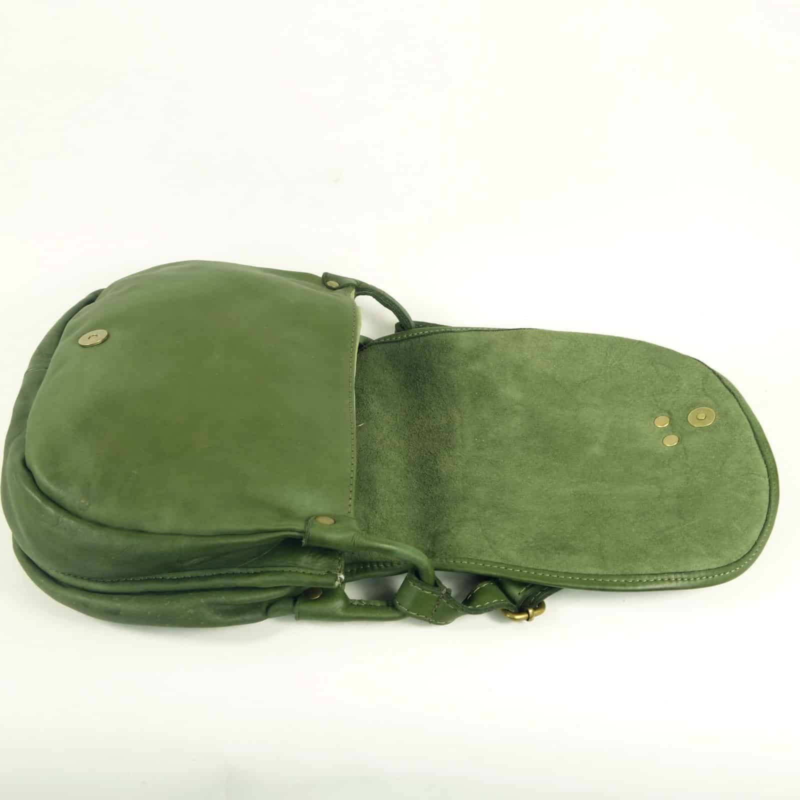 Collection Esprit Cuir GIULIA sac besace cuir vert vintage