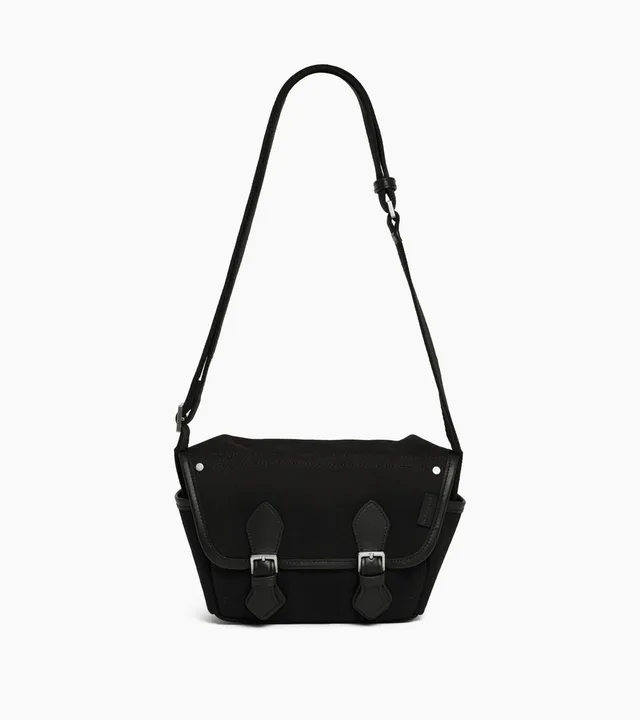 Le Tanneur Solveig petit sac bandoulière toile Black