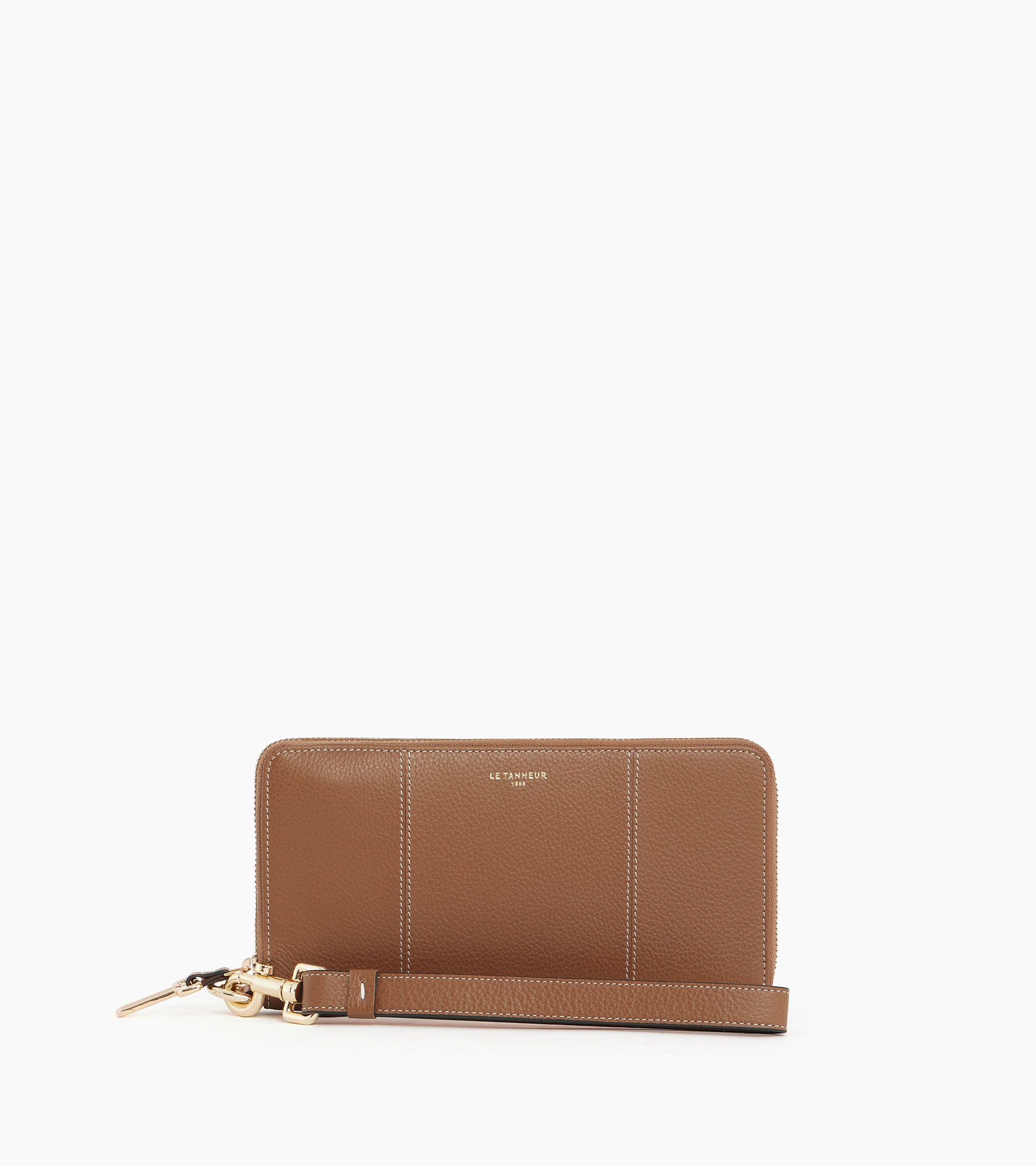 Le Tanneur Juliette compagnon zippé cuir grainé marron tan