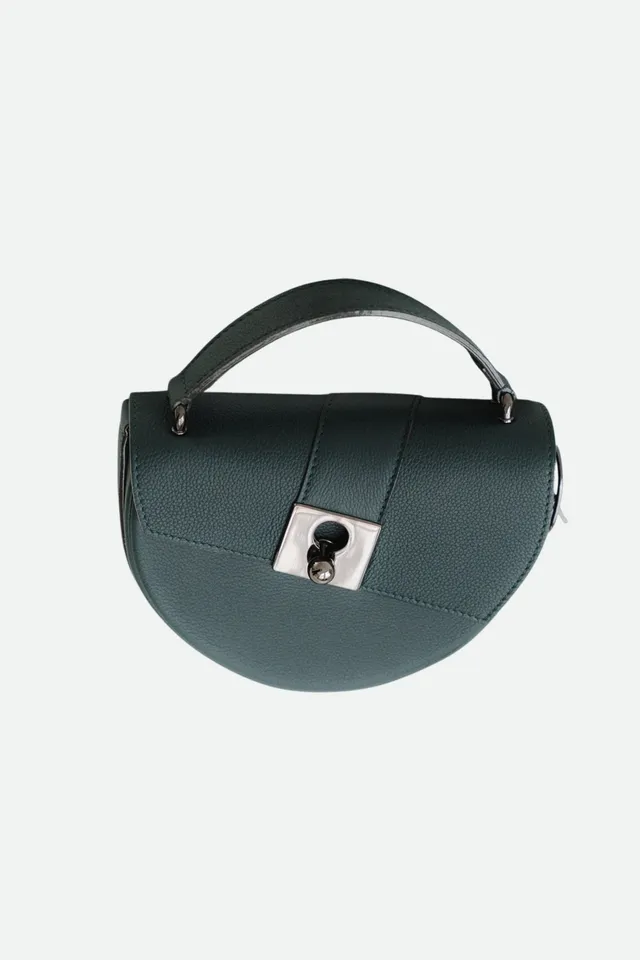 Nodie's Côme sac demi-lune cuir vert sapin grainé