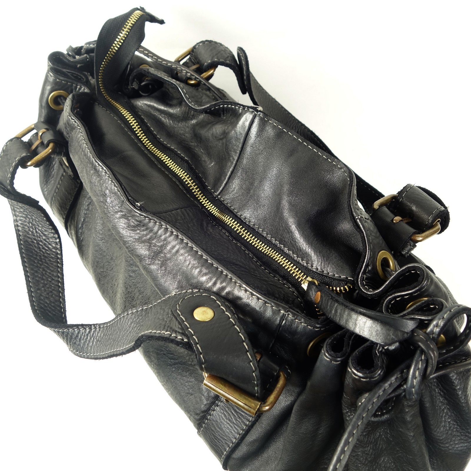 Collection Esprit Cuir Violetta sac 24h cuir noir vintage