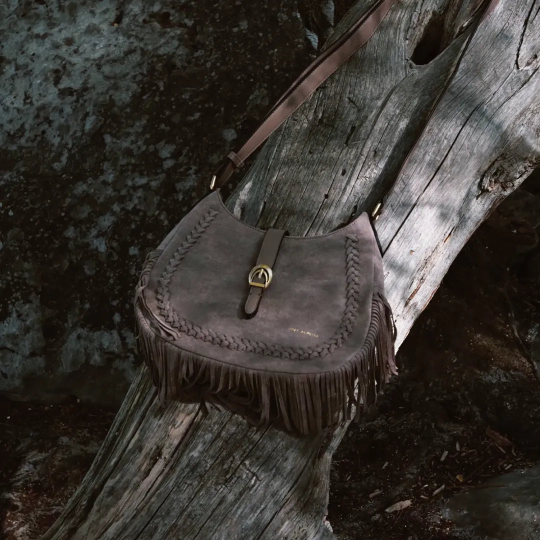 Mac Alyster Celeste Sac Besace Taupe Suédine