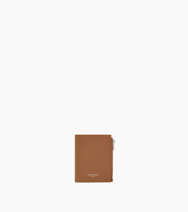 Le Tanneur Lucien petit portefeuille cuir grainé marron