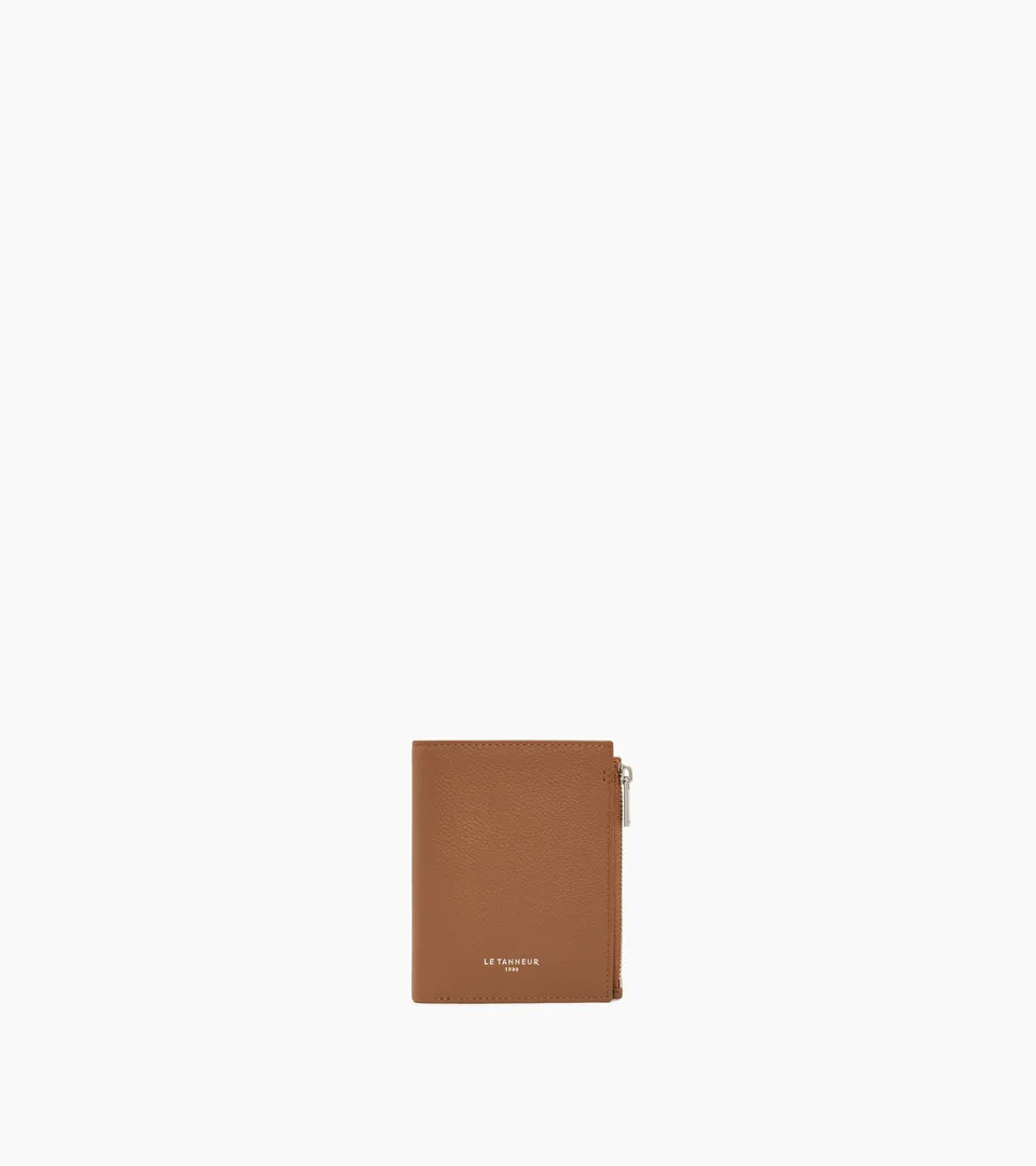 Le Tanneur Lucien petit portefeuille cuir grainé marron