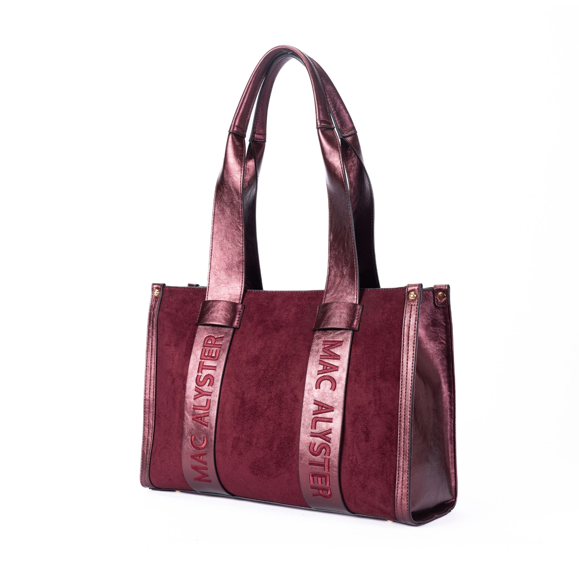 MAC ALYSTER CAPSULE Clover Daim cabas bordeaux 37 cm