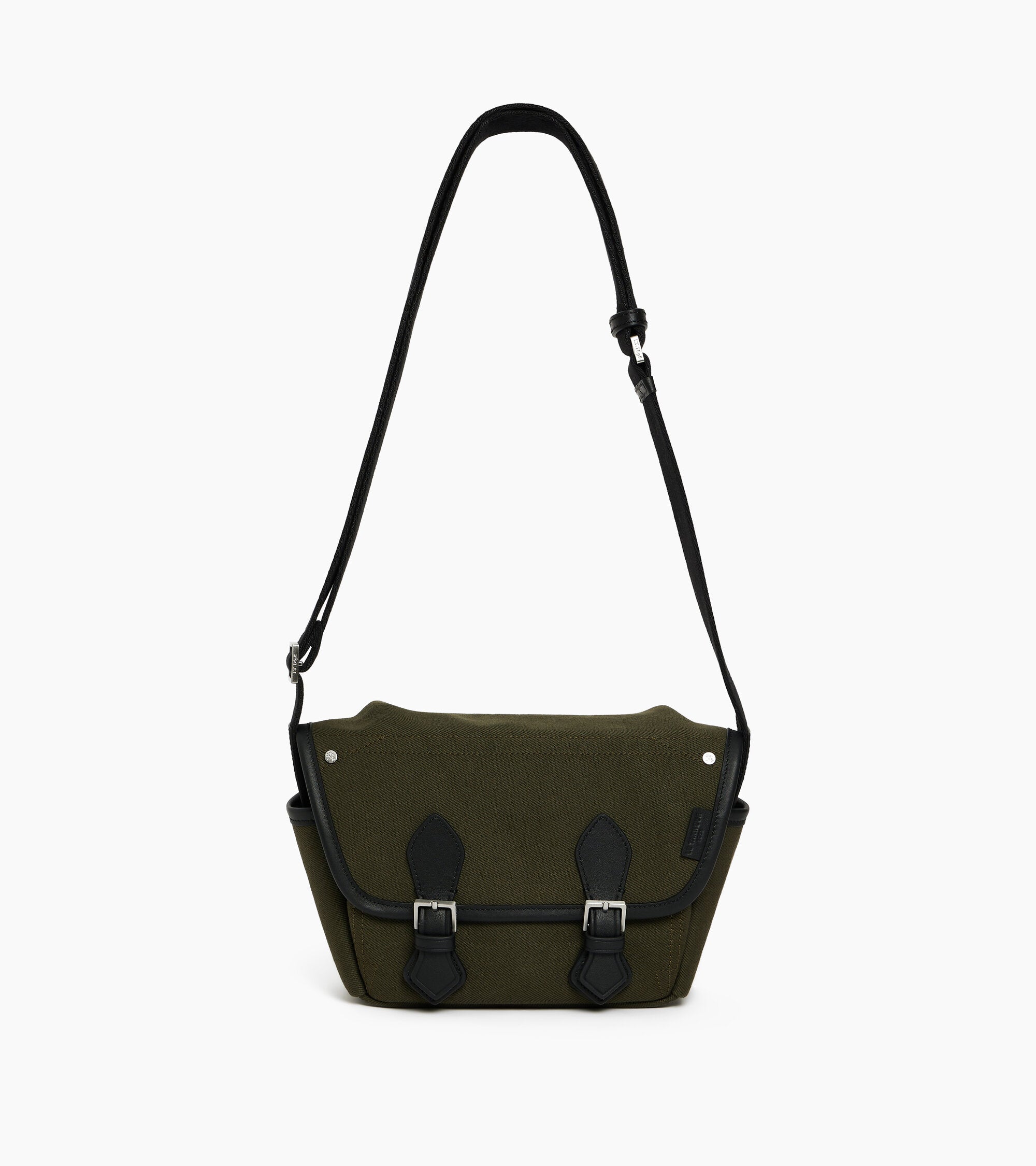 Le Tanneur Solveig petit sac bandoulière toile cuir Khaki