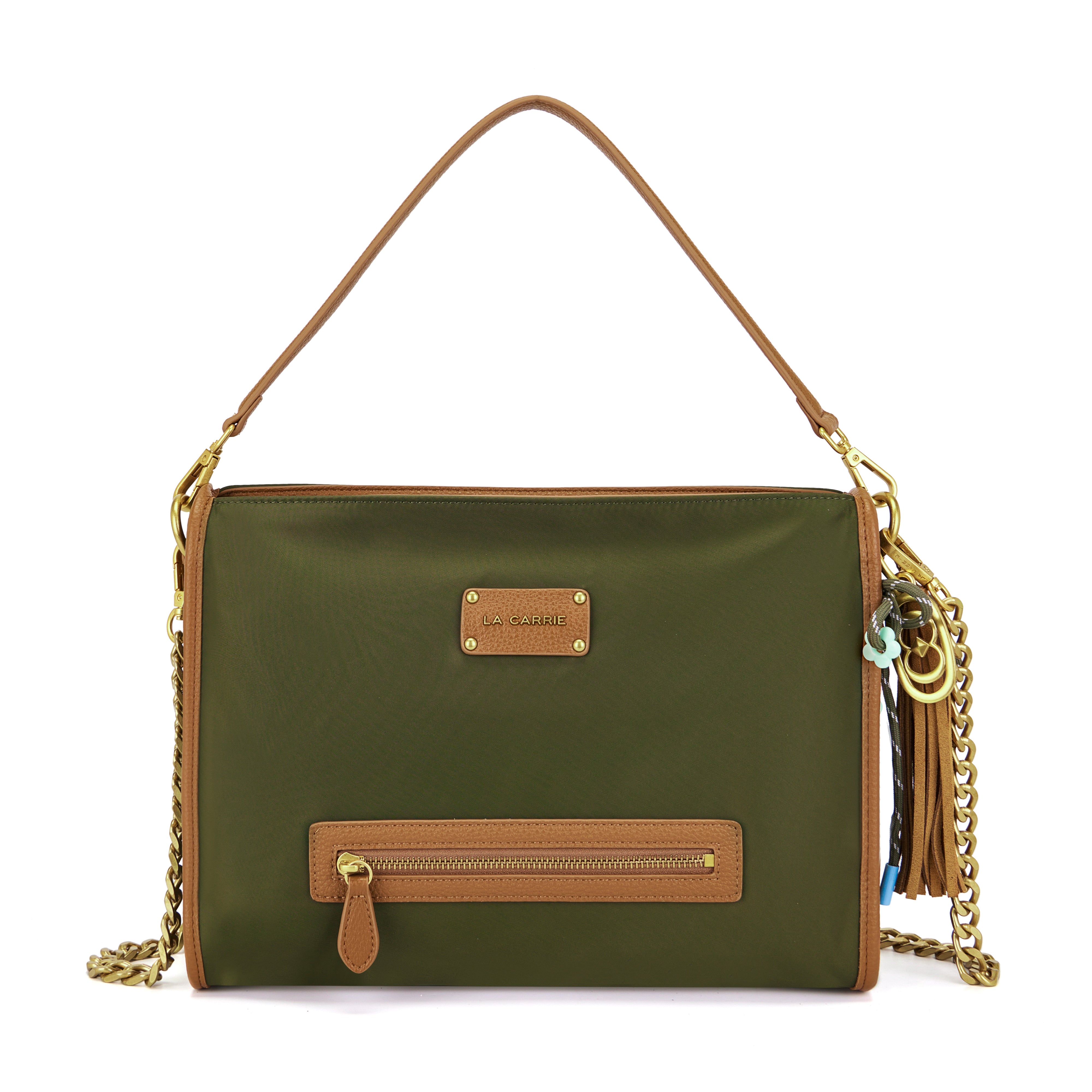 La Carrie Dark Wave sac bandoulière vert nylon 34x23 cm