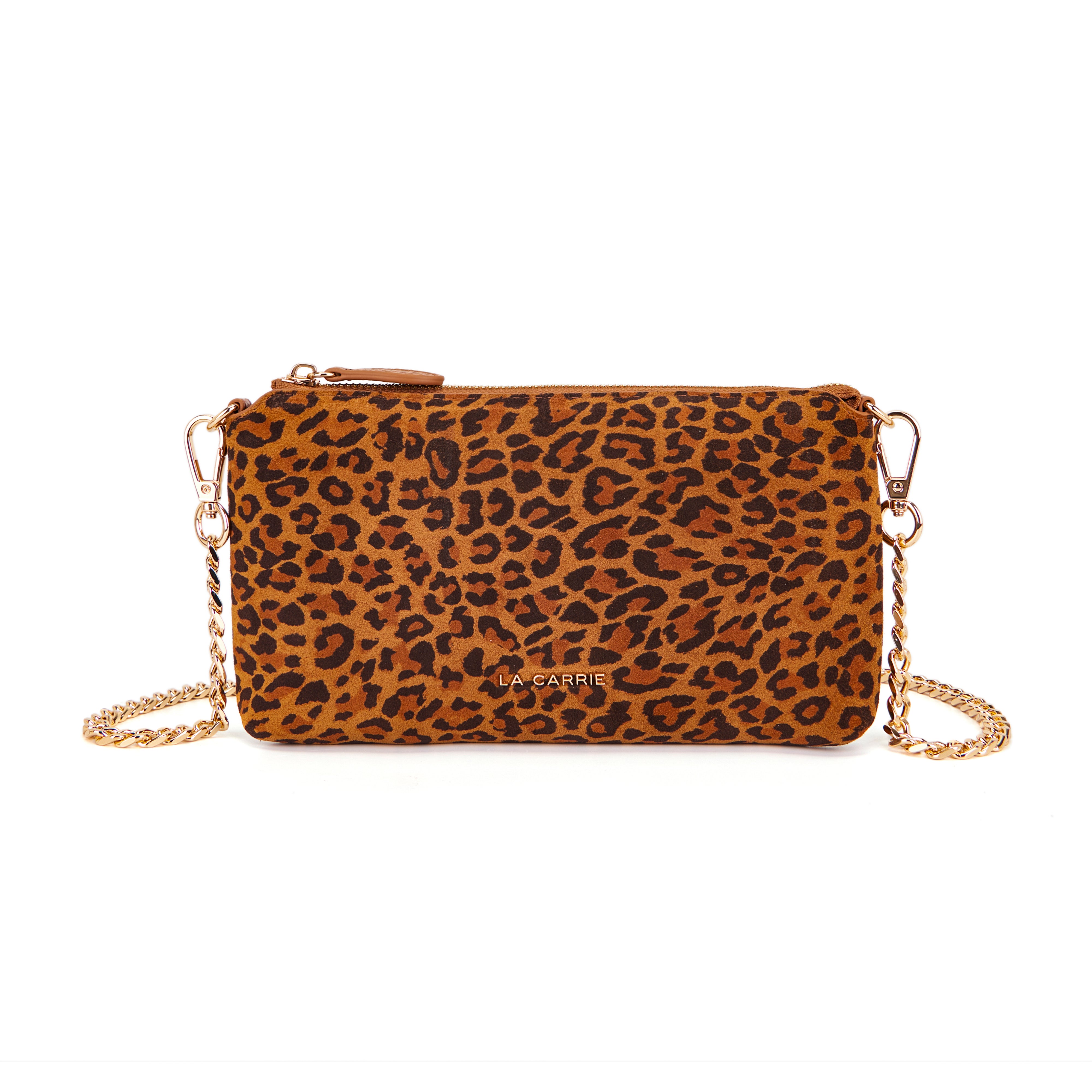 La Carrie Lio portefeuille zip marron léopard
