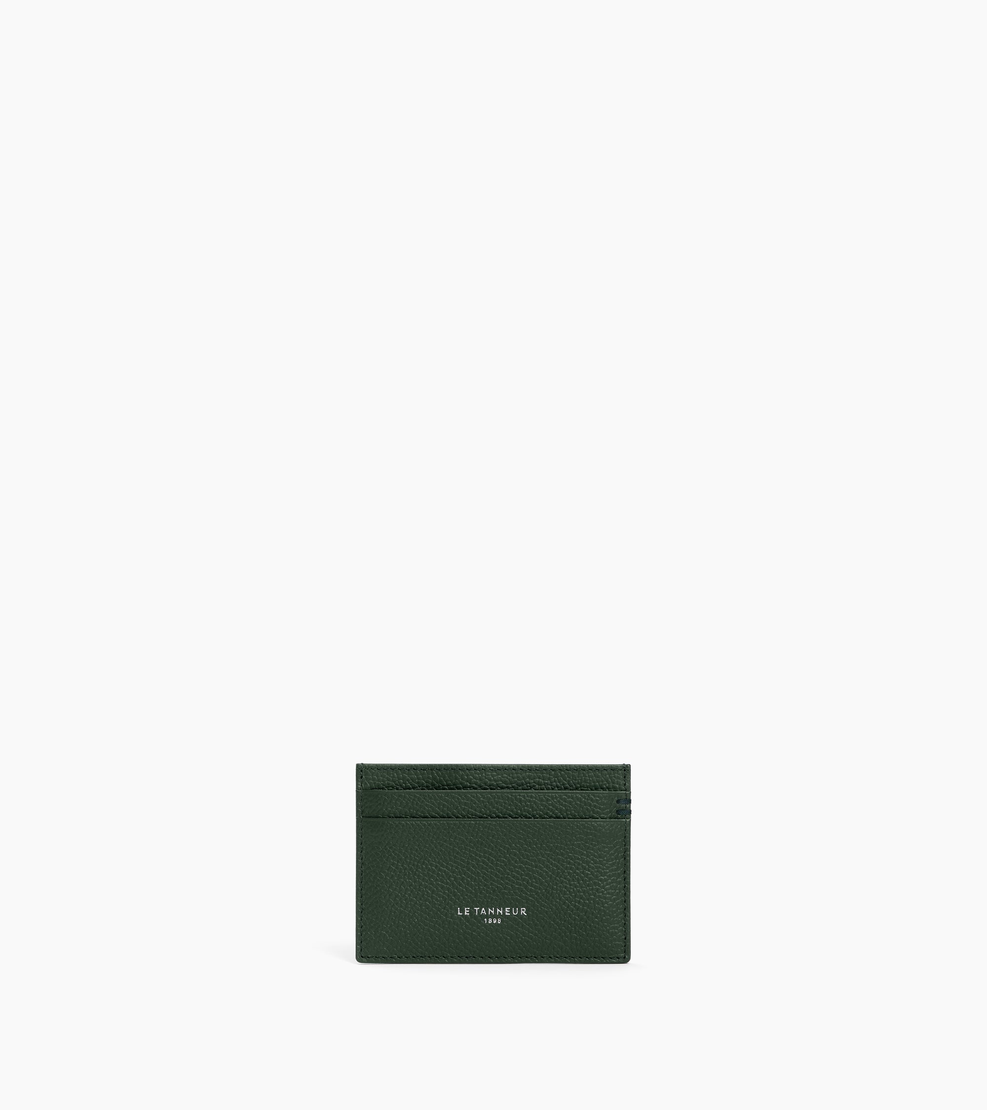 Le Tanneur Lucien porte-cartes cuir grainé vert
