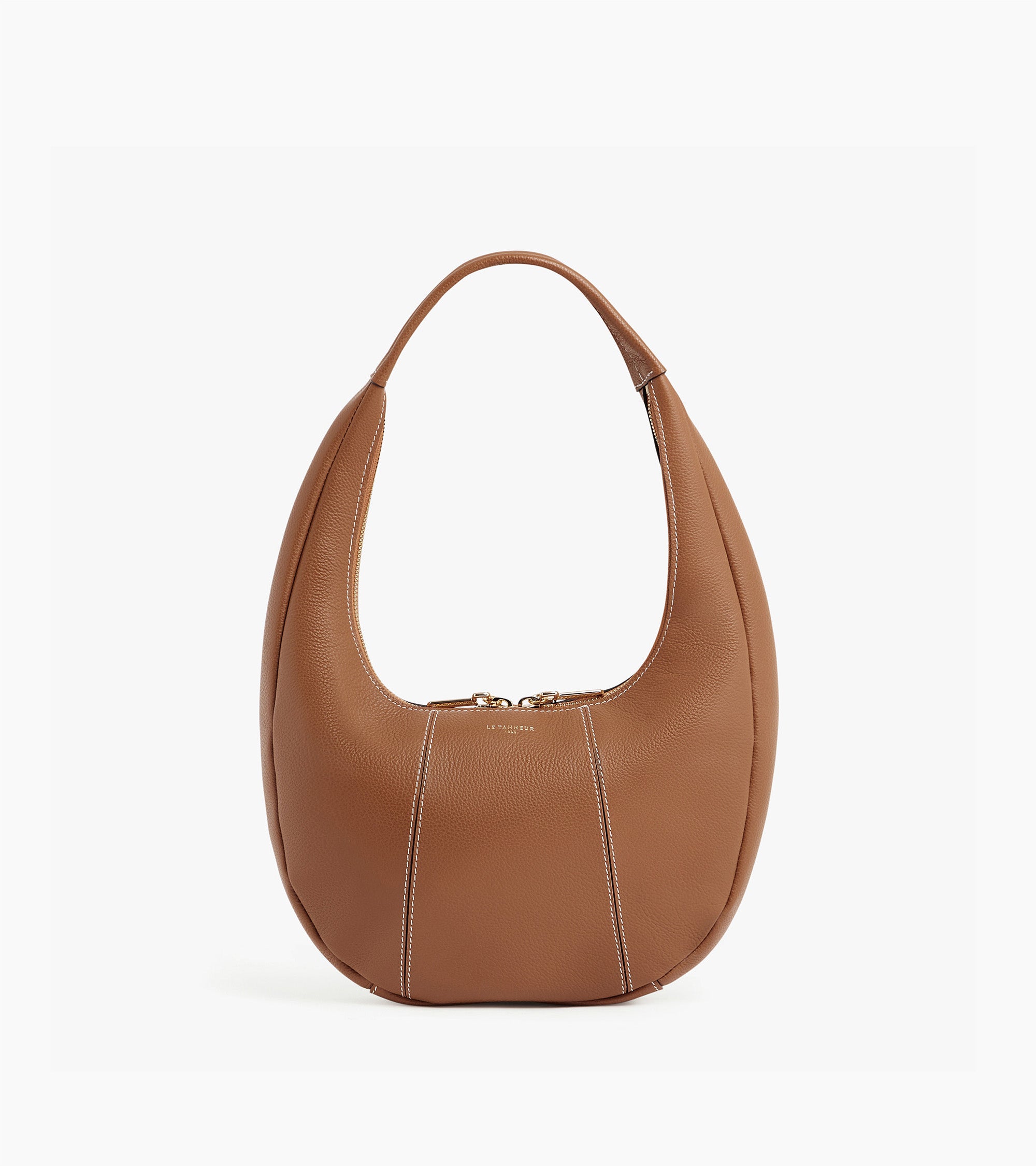 Le Tanneur Juliette sac hobo moyen cuir grainé camel