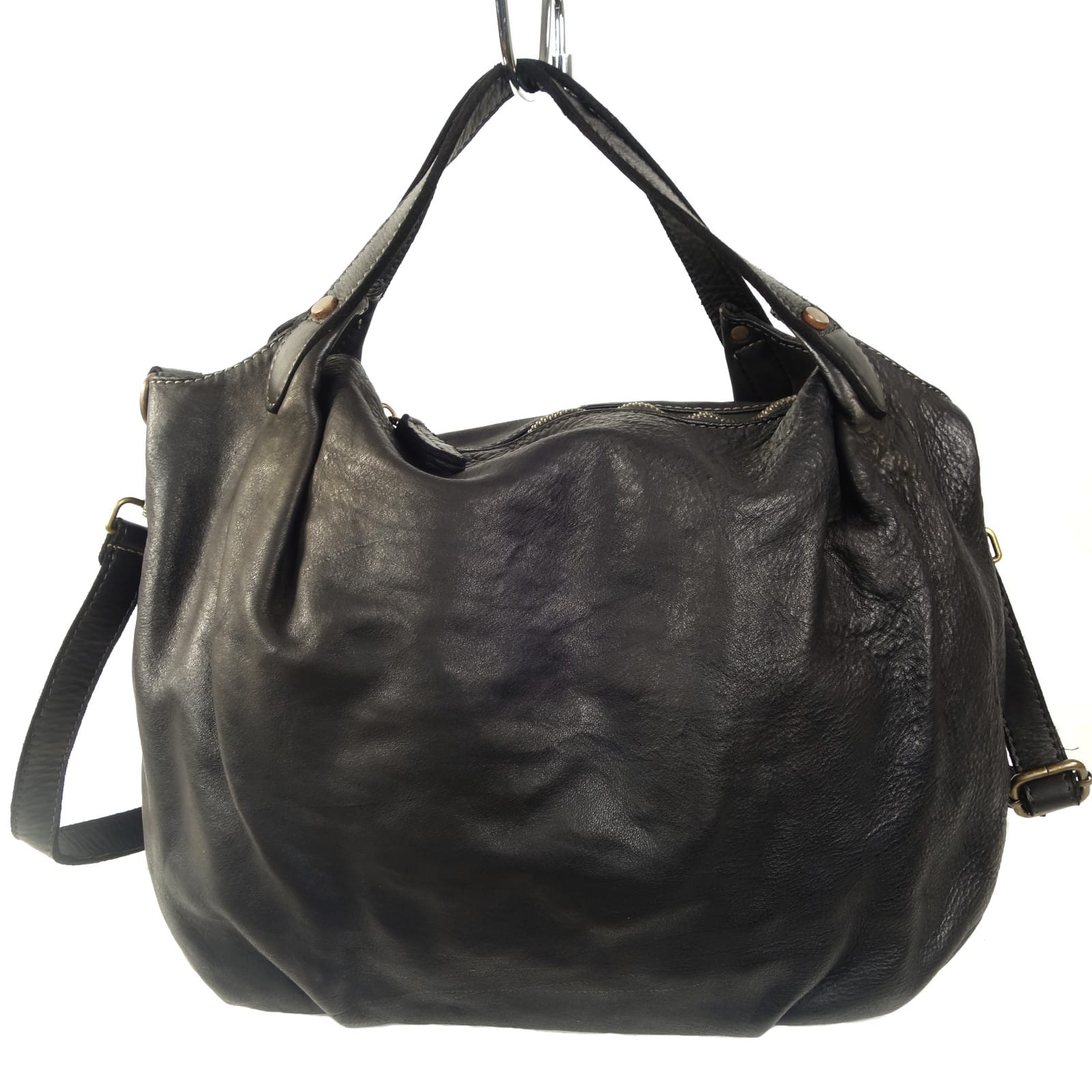 Collection Esprit Cuir MANUELA grand sac cuir noir