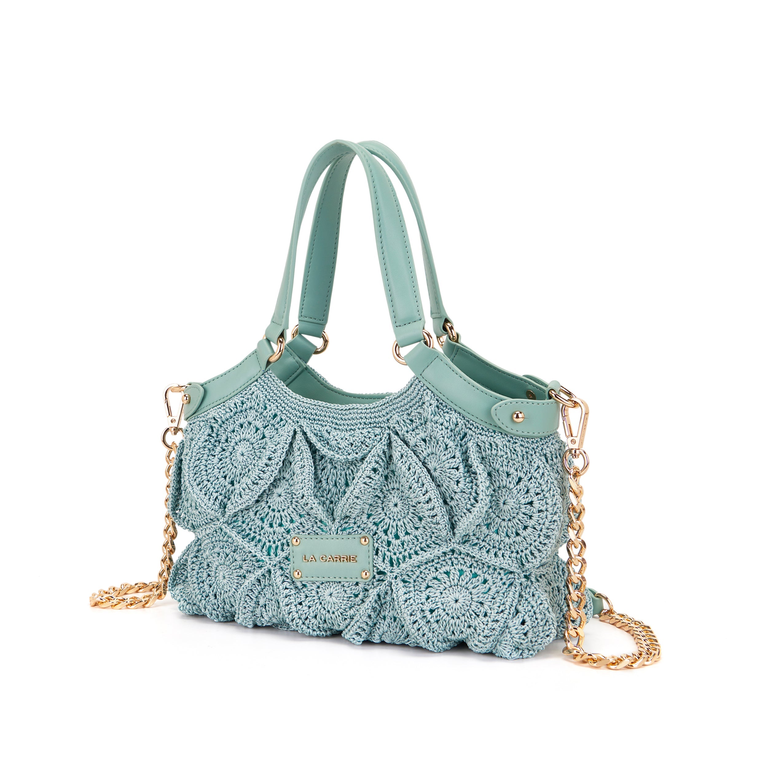 La Carrie Cross Road sac à main rose crochet brodé