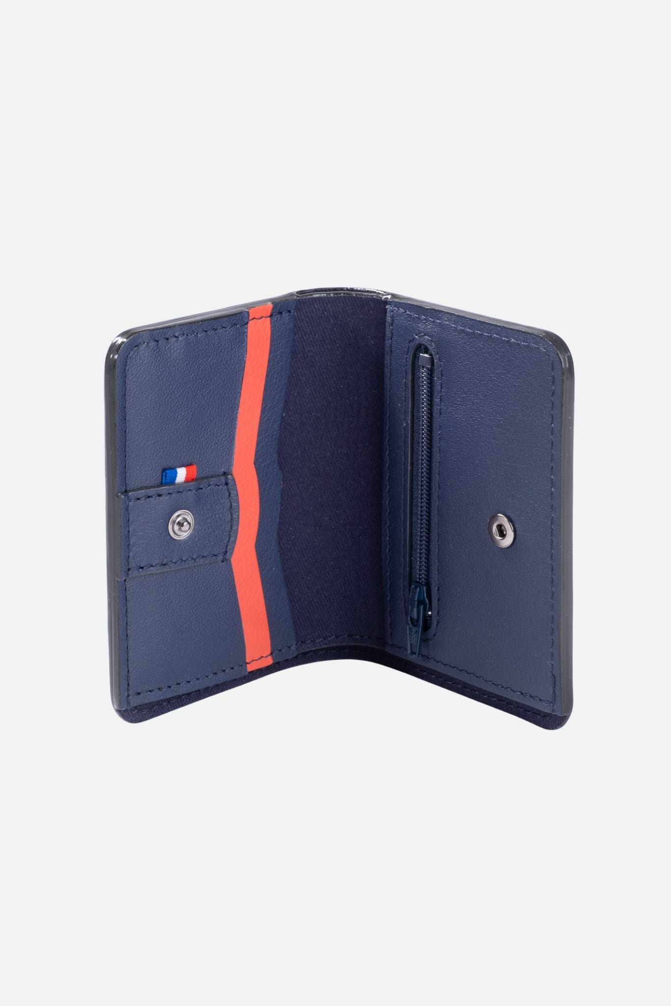 Nodie's Arsène portefeuille cuir bleu marine corail